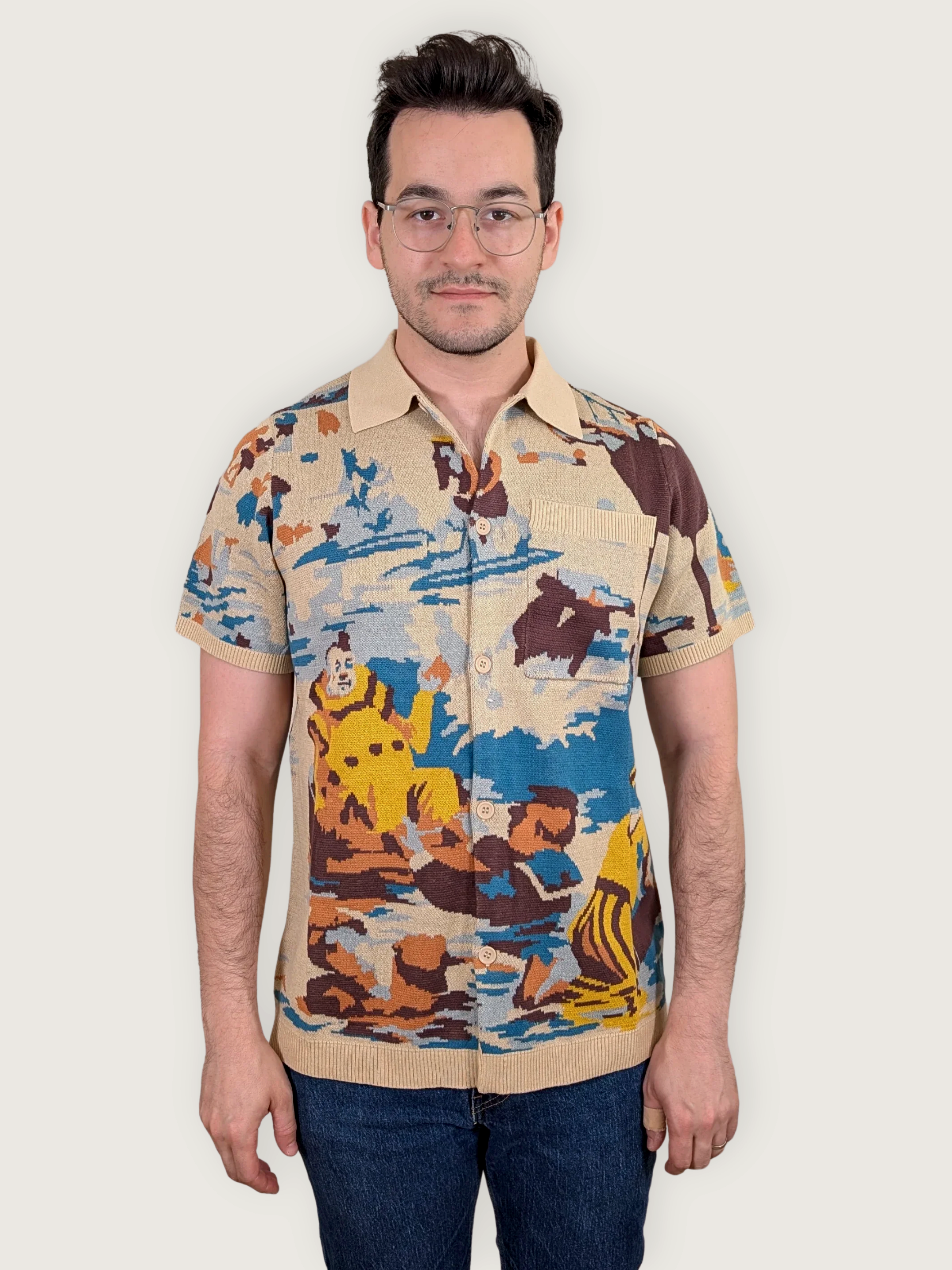 Sleepy Peach - Bathing Clown Button Up