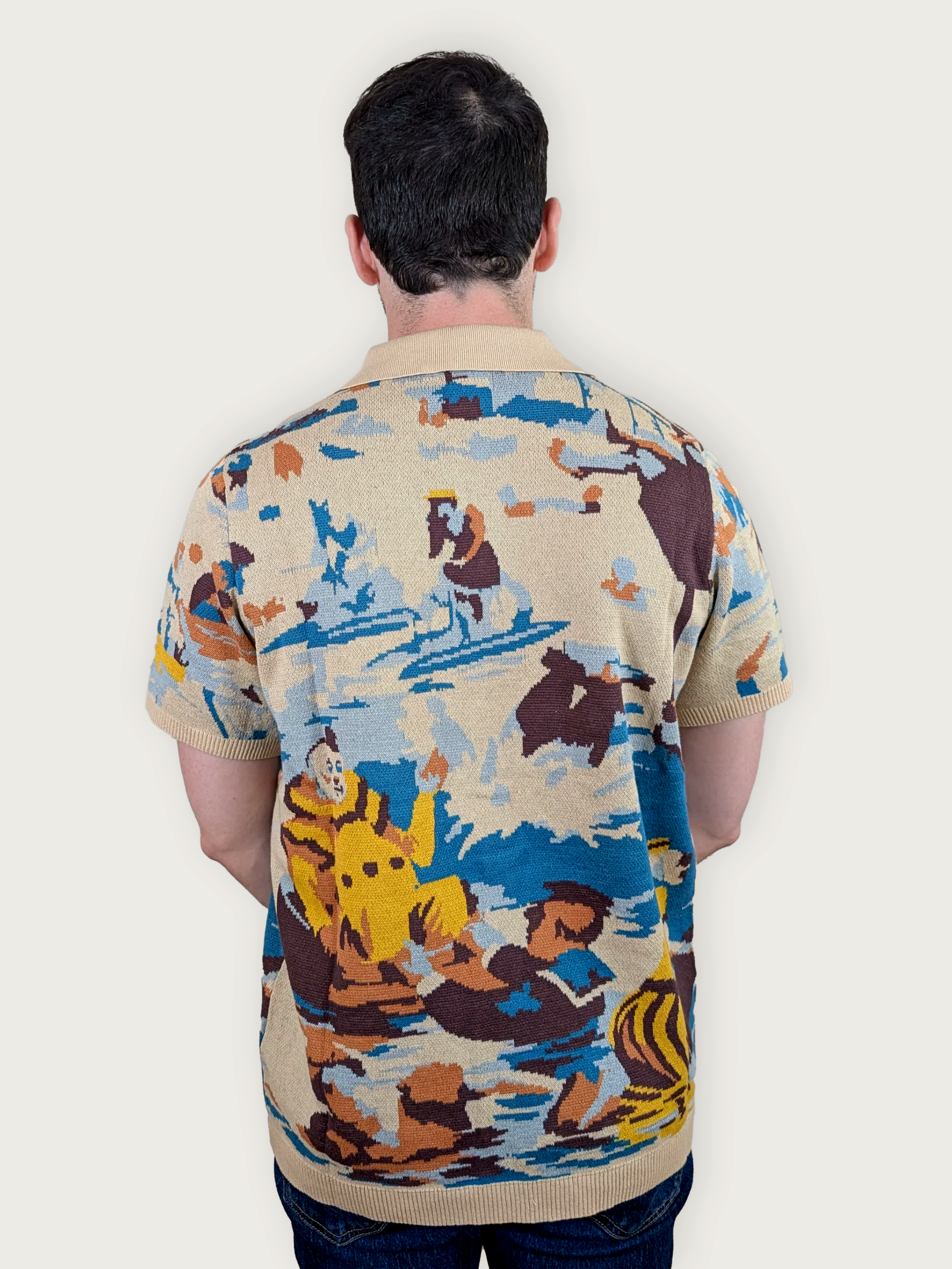 Sleepy Peach - Bathing Clown Button Up