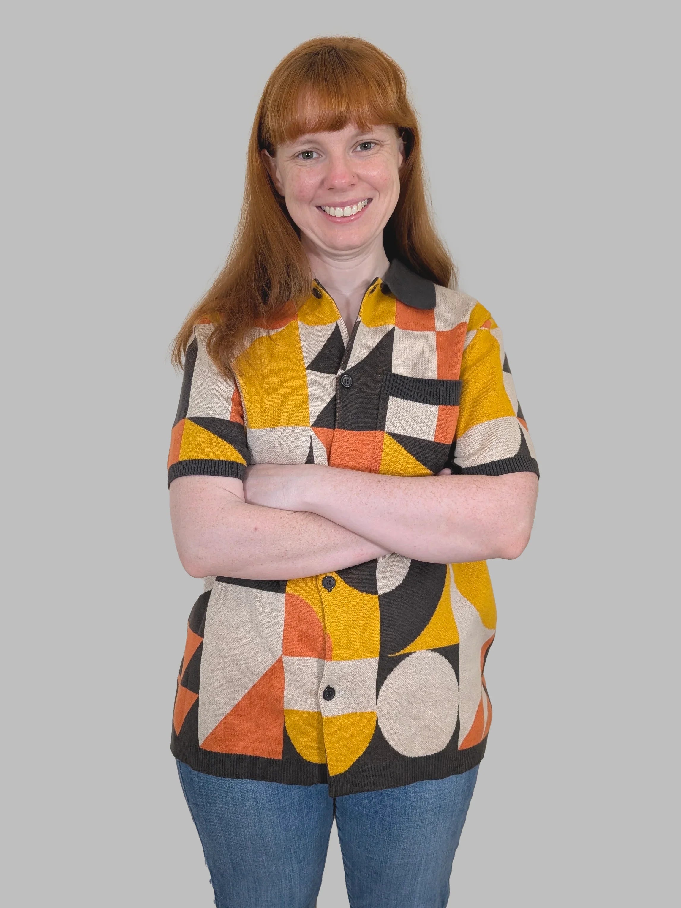 Bauhaus Button Up - Sleepy Peach