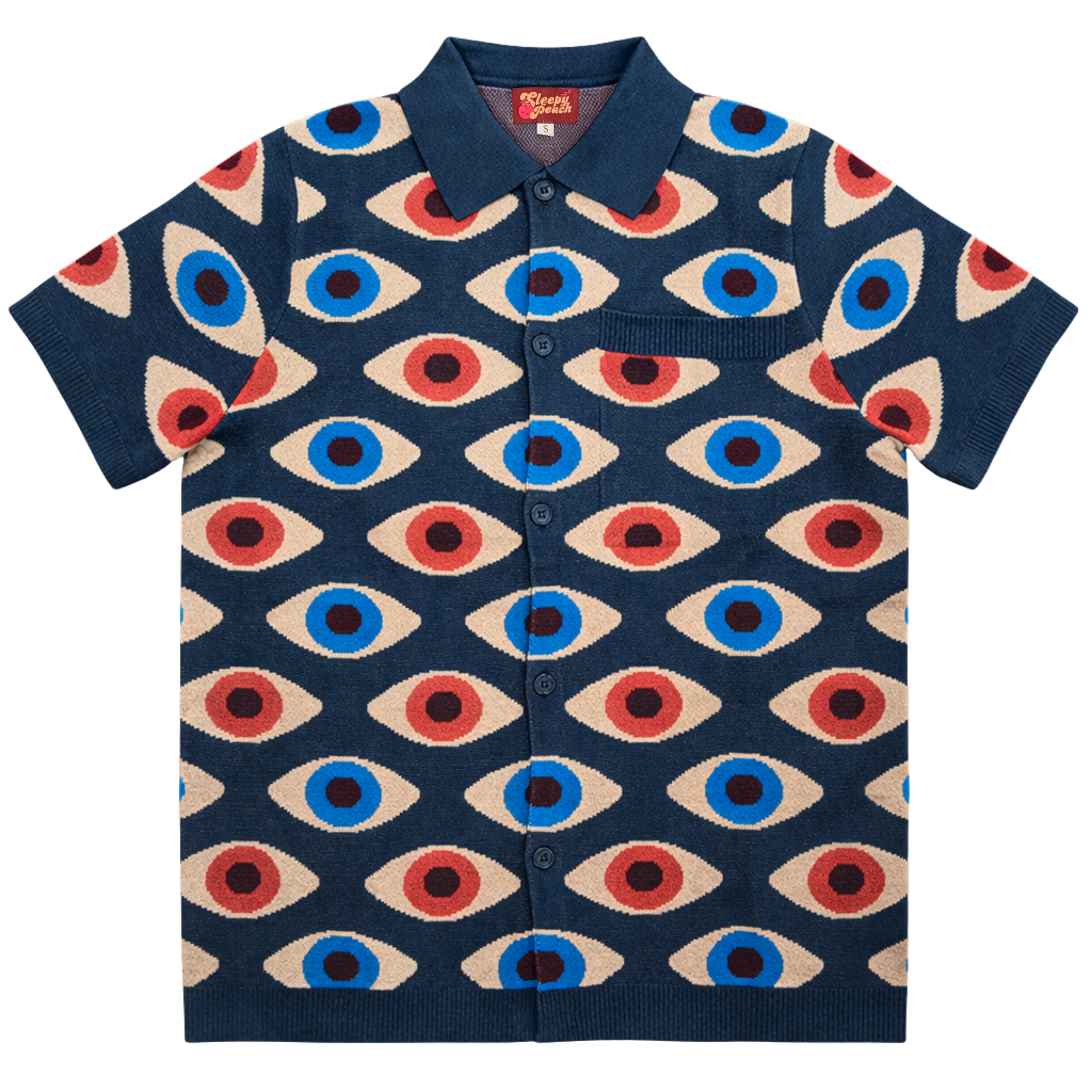 Bauhaus Eyeball Button Up - Sleepy Peach2