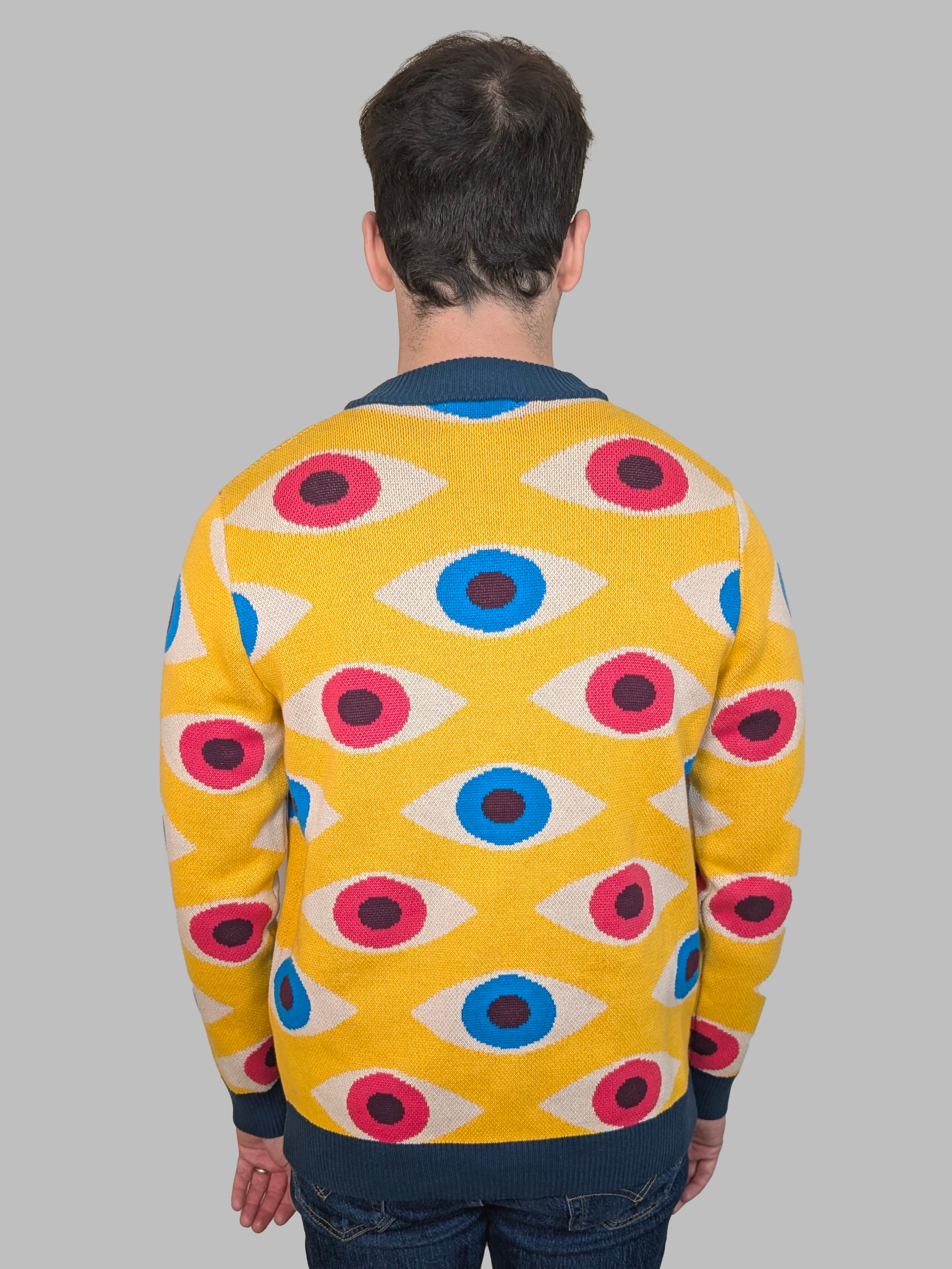Bauhaus Eyeball Cardigan - Sleepy Peach