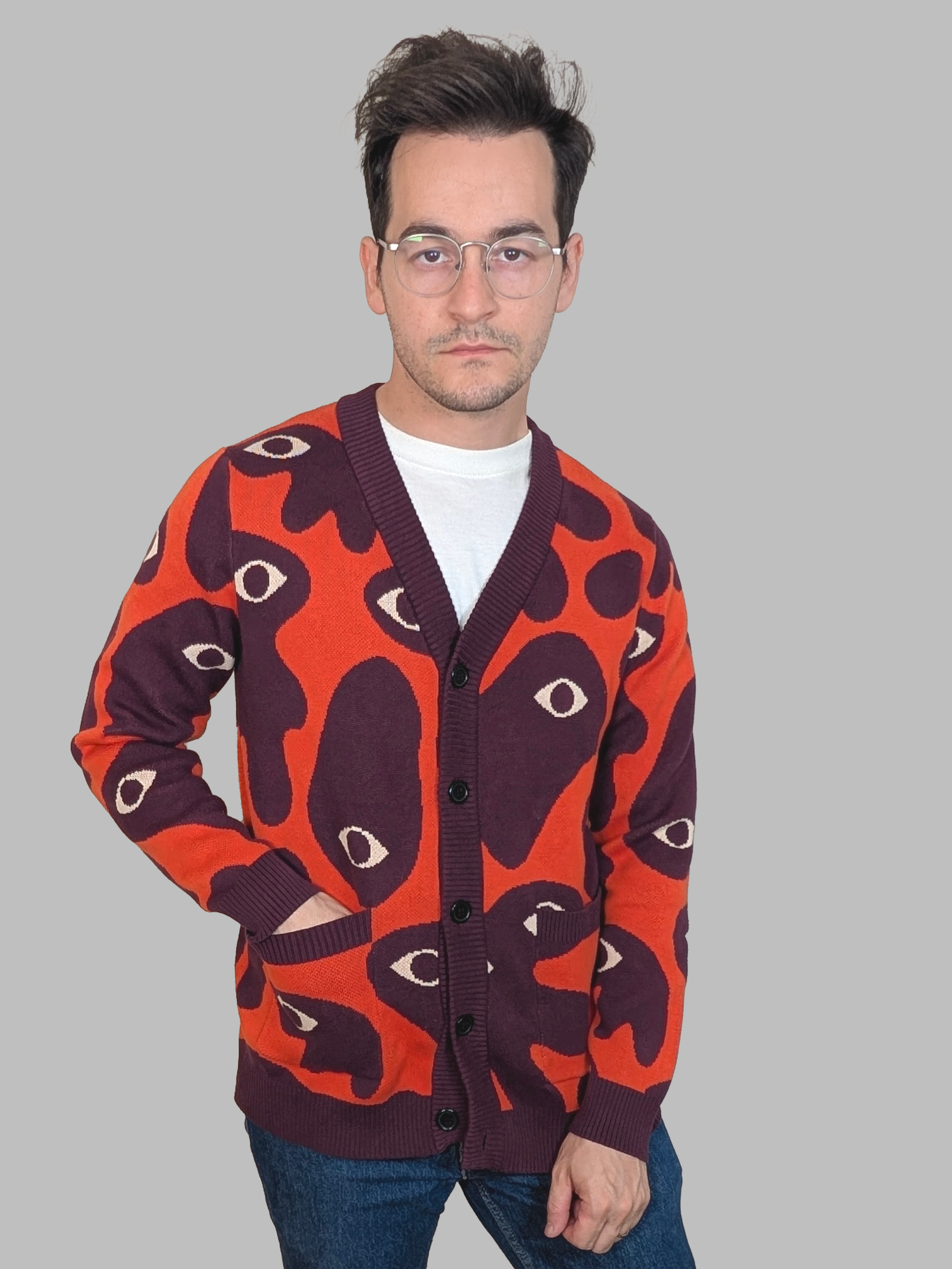 Bauhaus Nightmare Cardigan - Sleepy Peach
