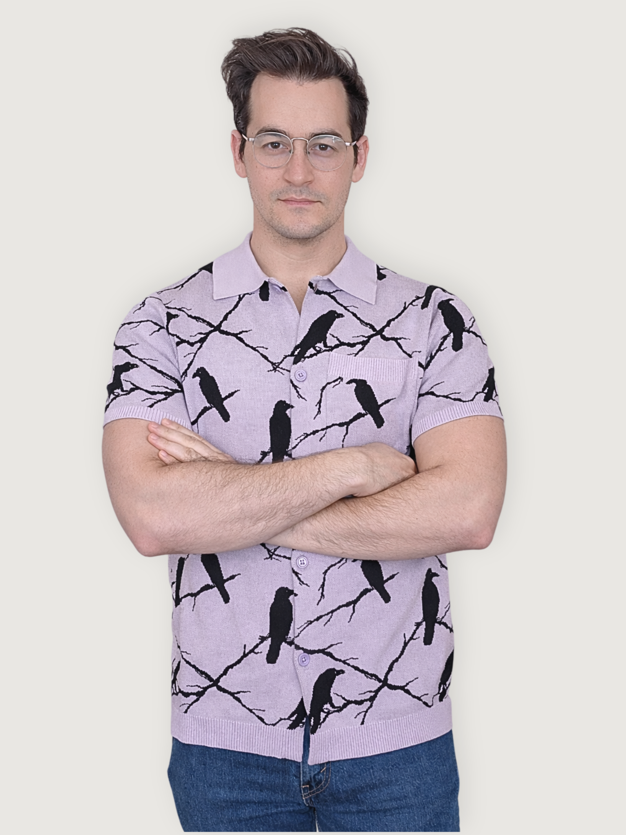 Big Crow Button Up - Sleepy Peach 28