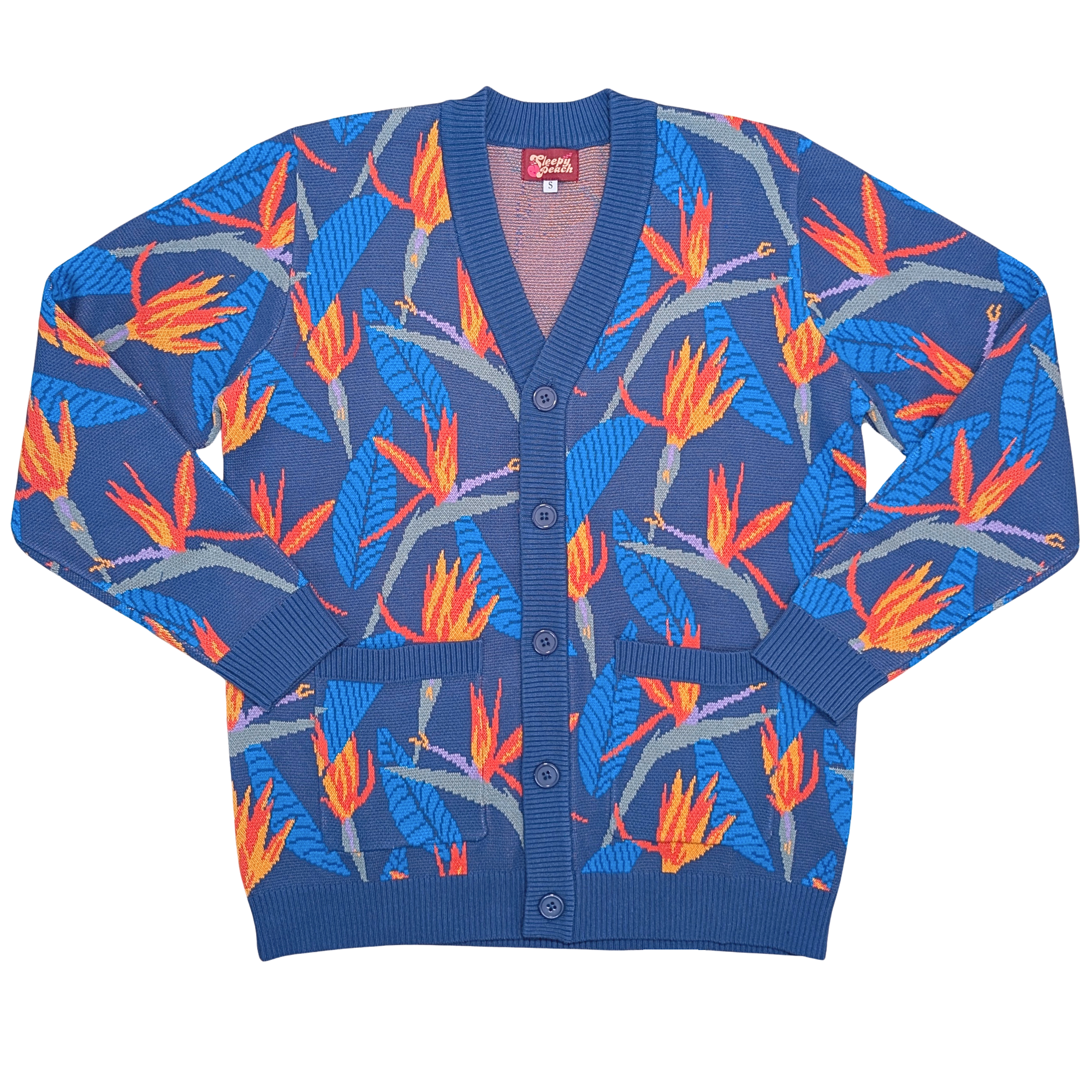 Bird of Paradise Strelitzia Cardigan - Sleepy Peach