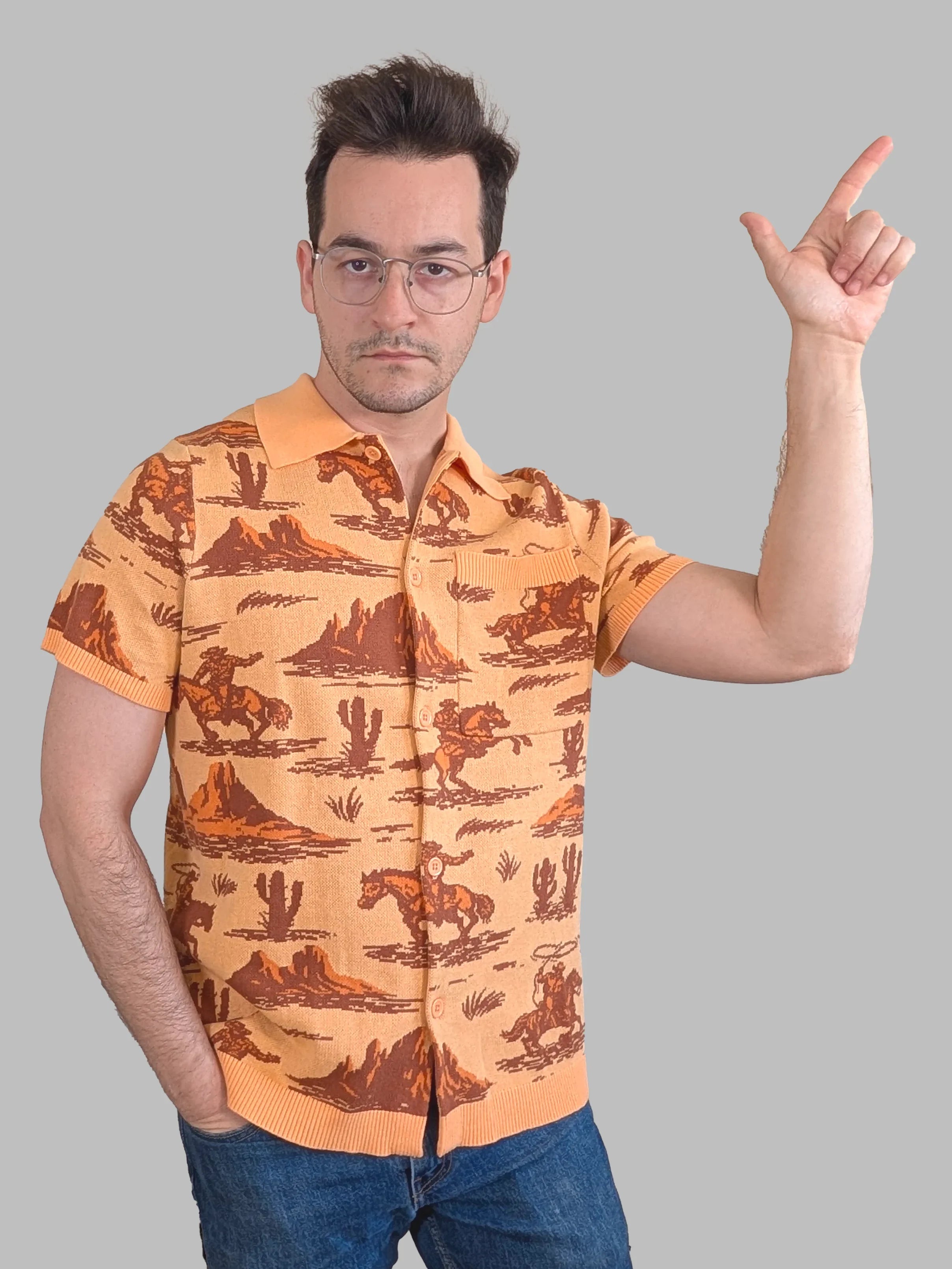 Camp Americana Button Up - Sleepy Peach