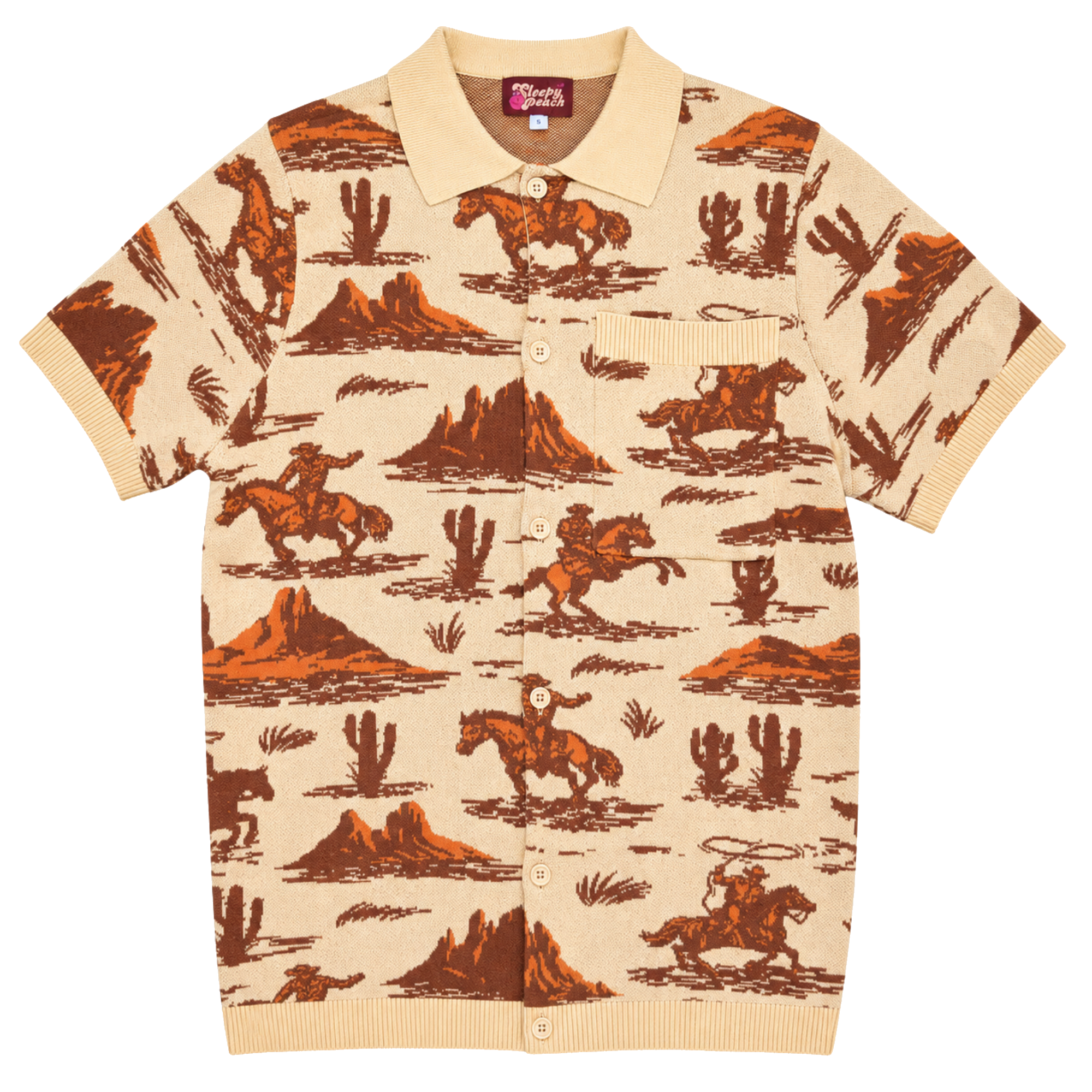 Camp Americana Button Up - Sleepy Peach 272