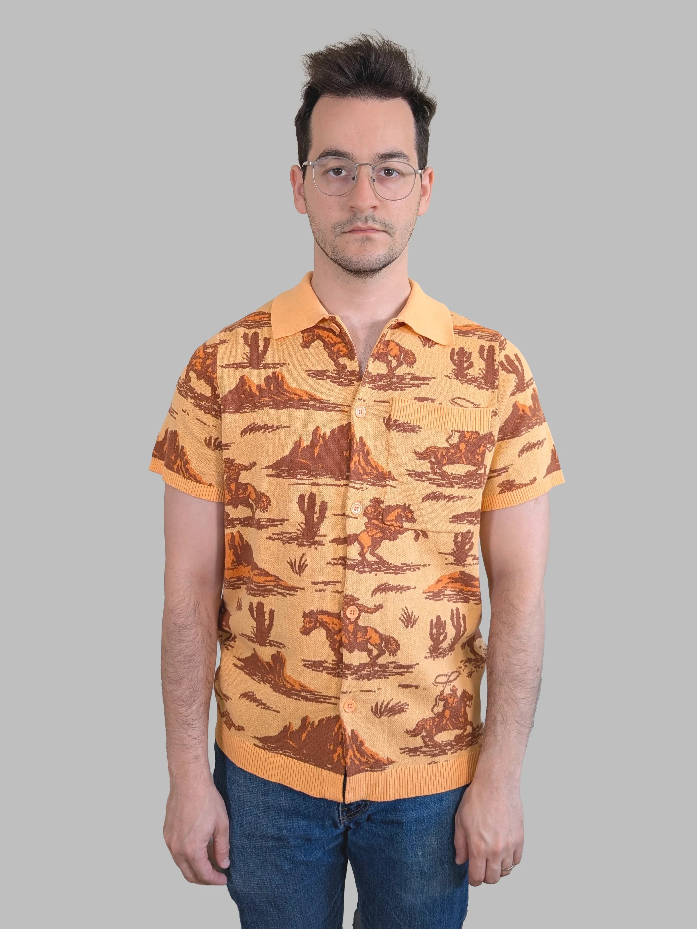 Camp Americana Button Up - Sleepy Peach