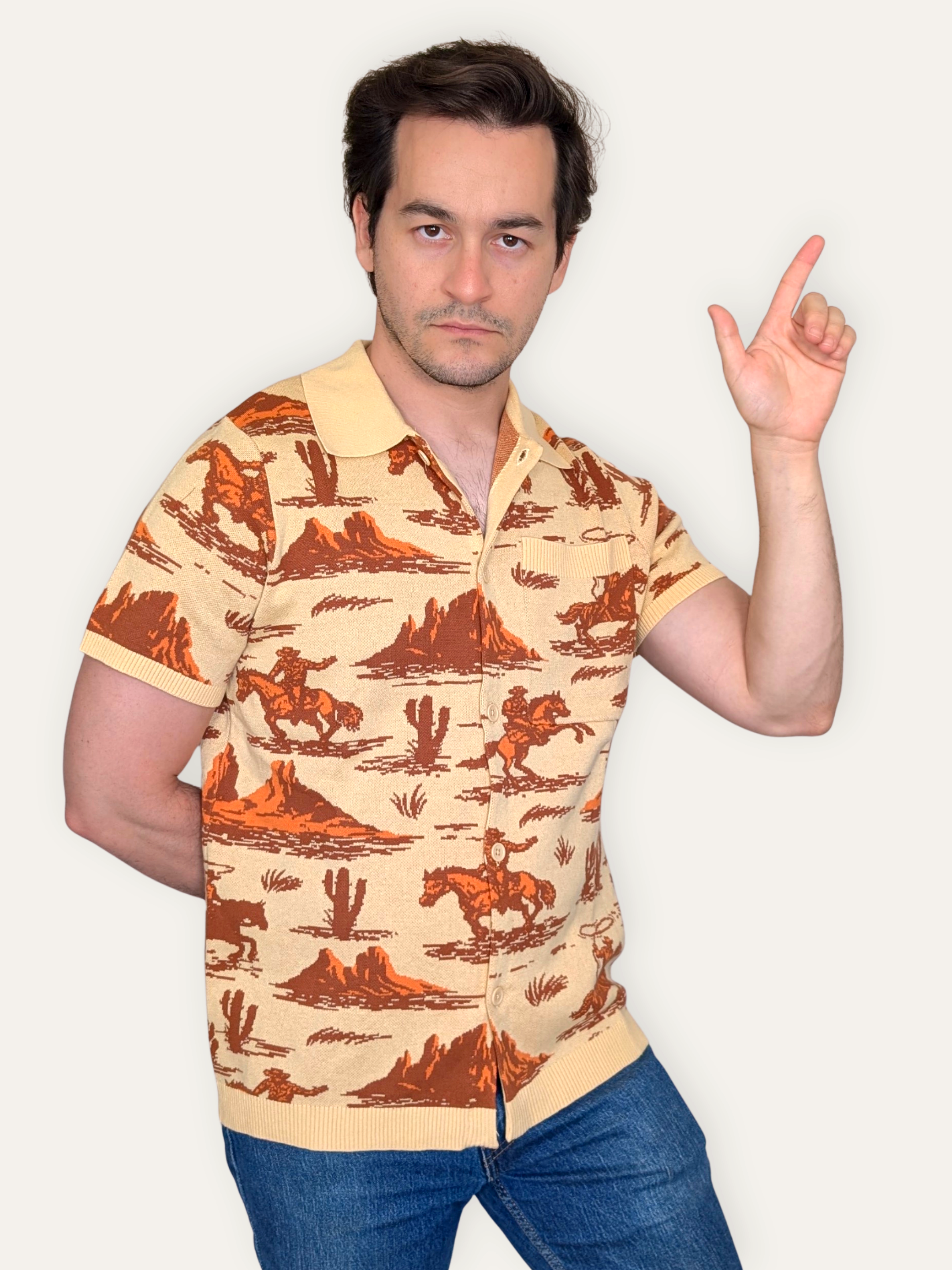 Camp Americana Button Up - Sleepy Peach 481