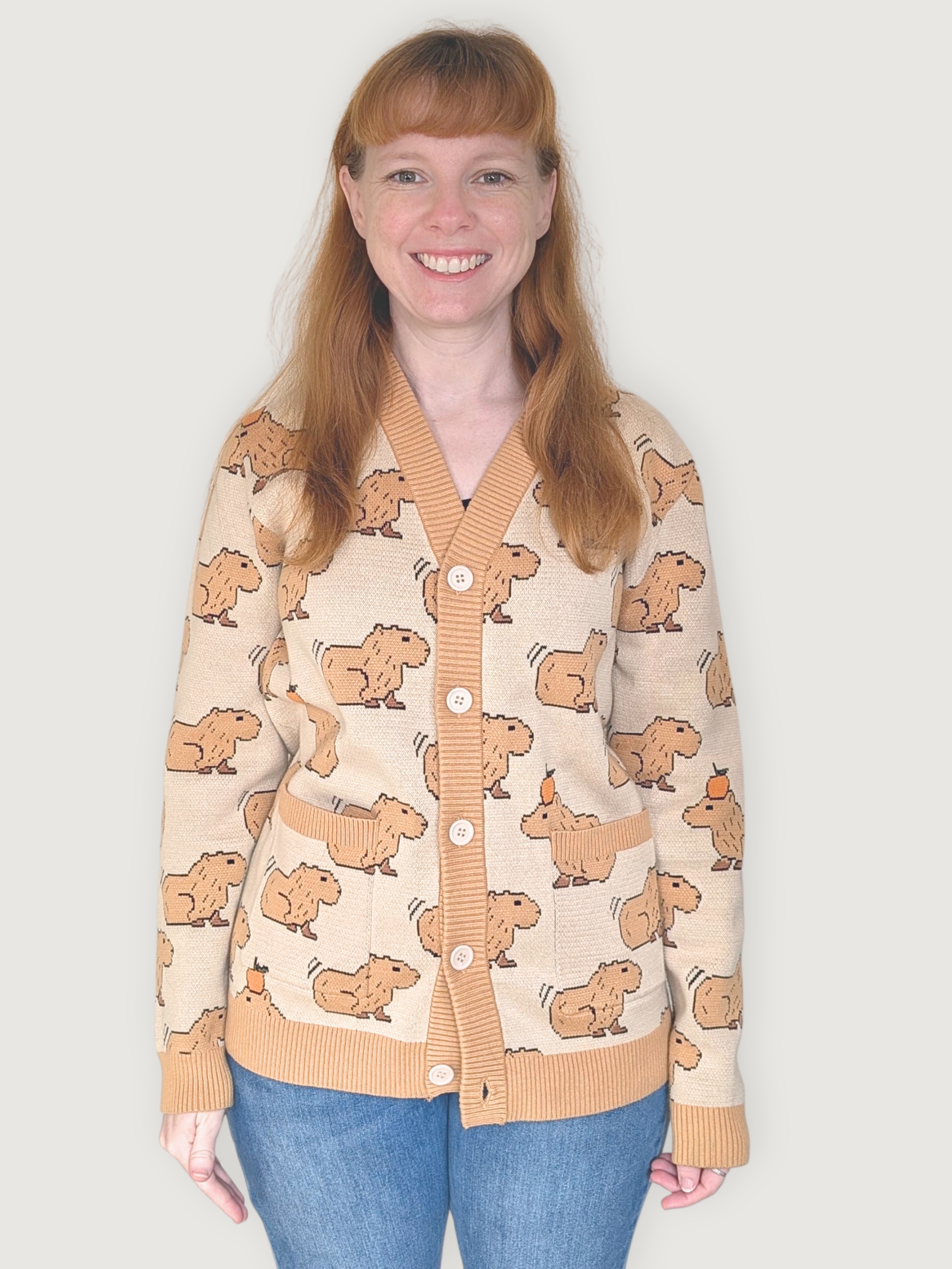 Capybara Cardigan - Sleepy Peach 14
