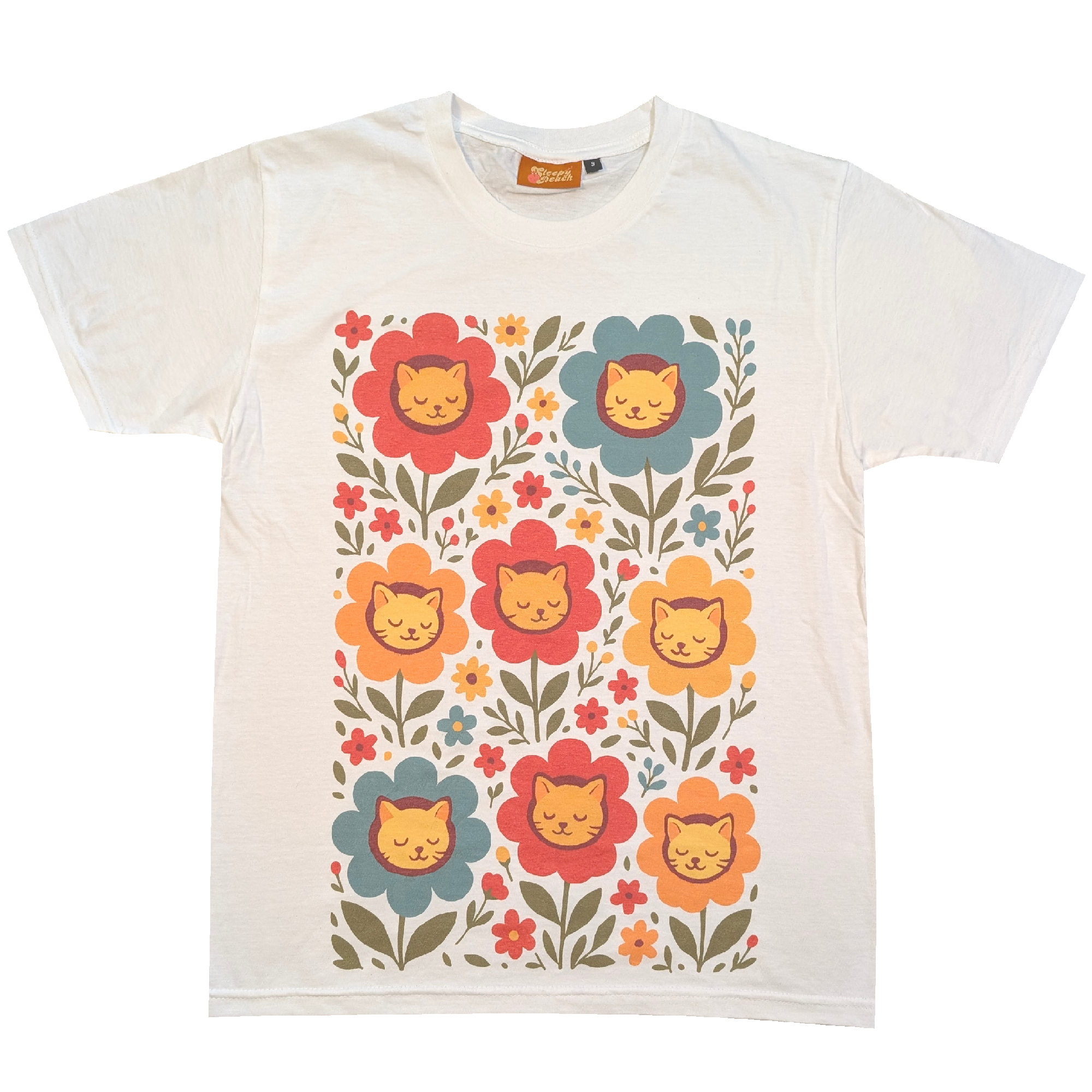 CatGardenShirt-SleepyPeach