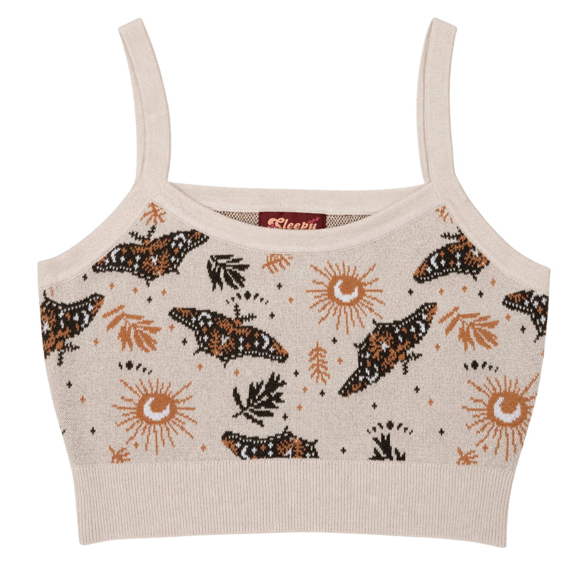 Celestial Moth Crop Top - Sleepy Peach
