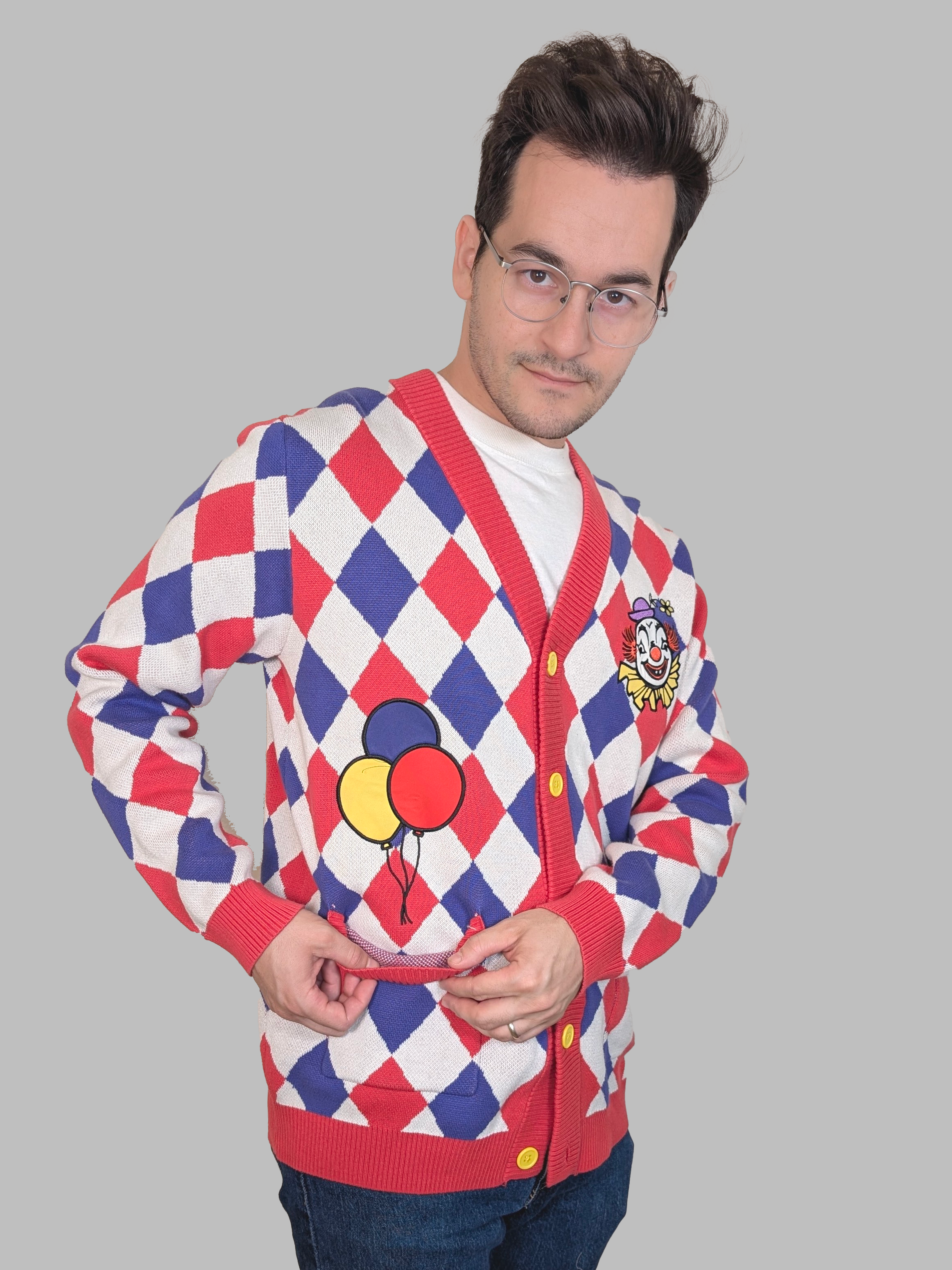 Certified Clown Cardigan - Sleepy Peach