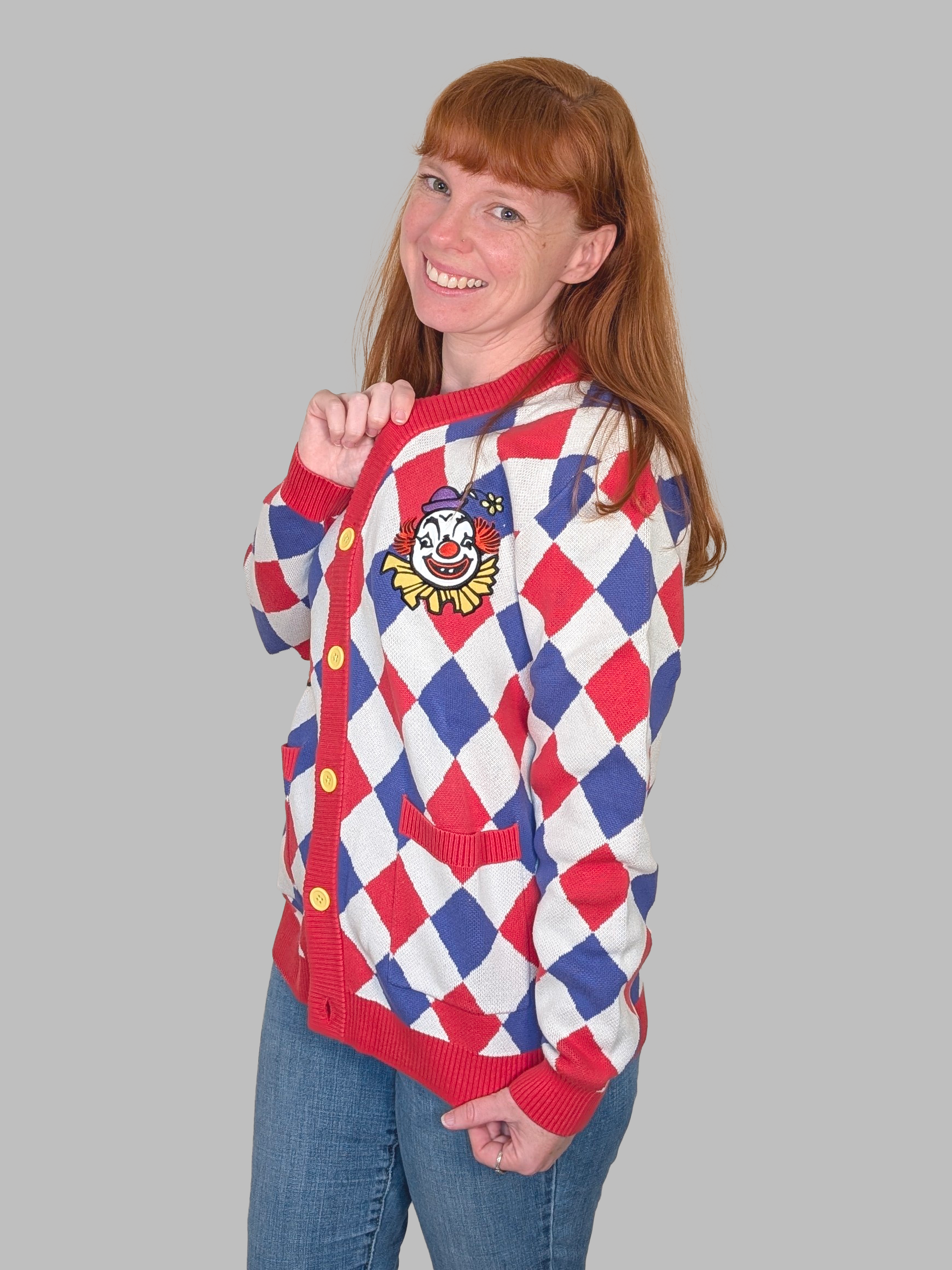 Certified Clown Cardigan - Sleepy Peach