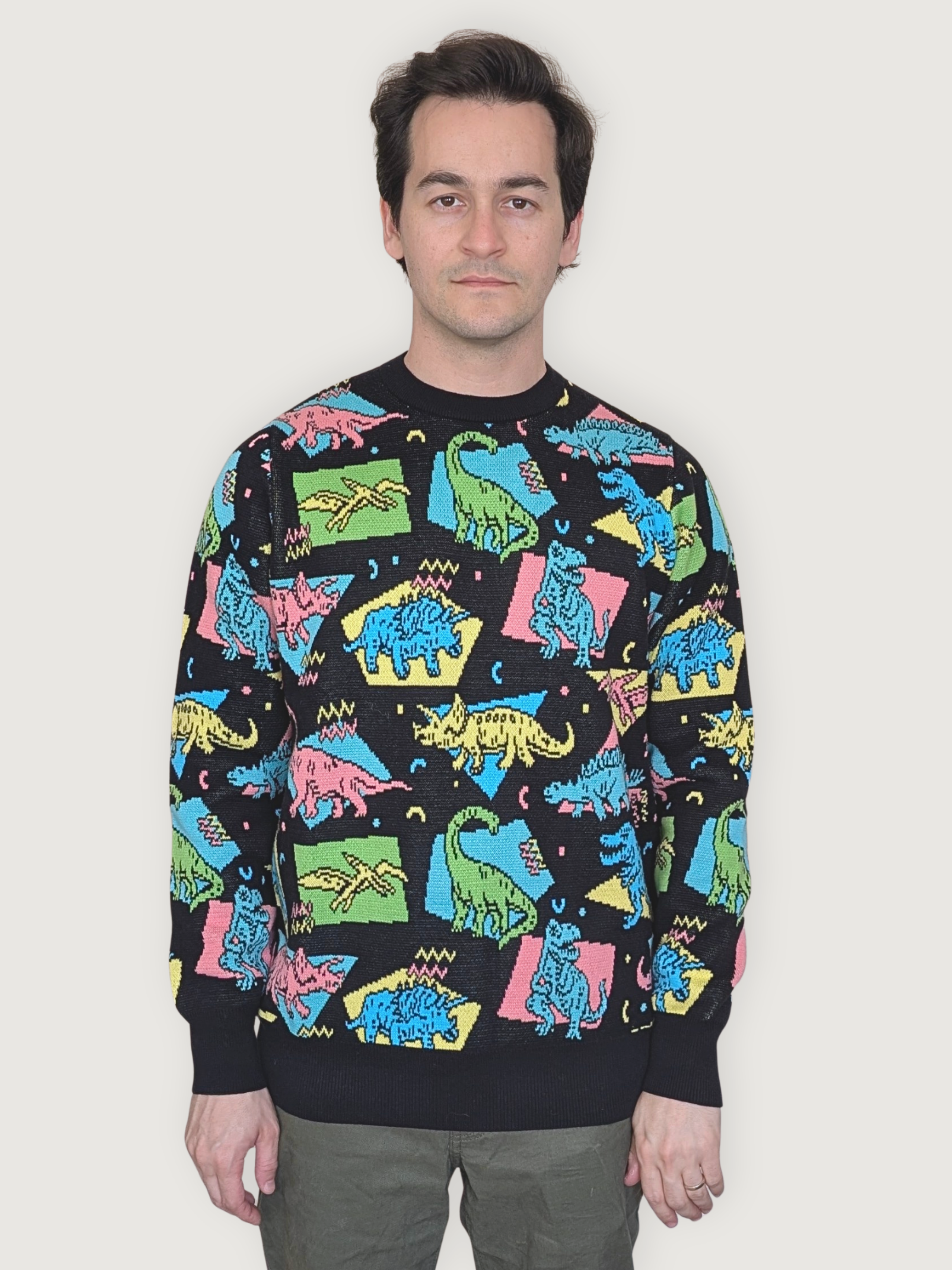 Dino Party Sweater - Sleepy Peach 411