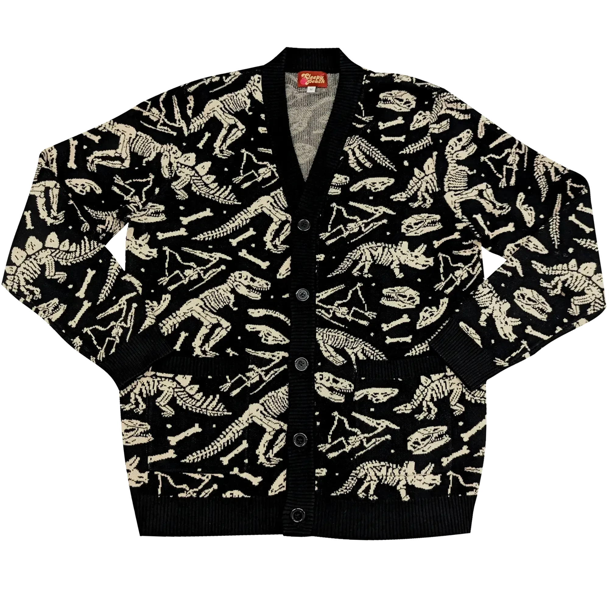 Dinosaur Fossil Cardigan - Sleepy Peach