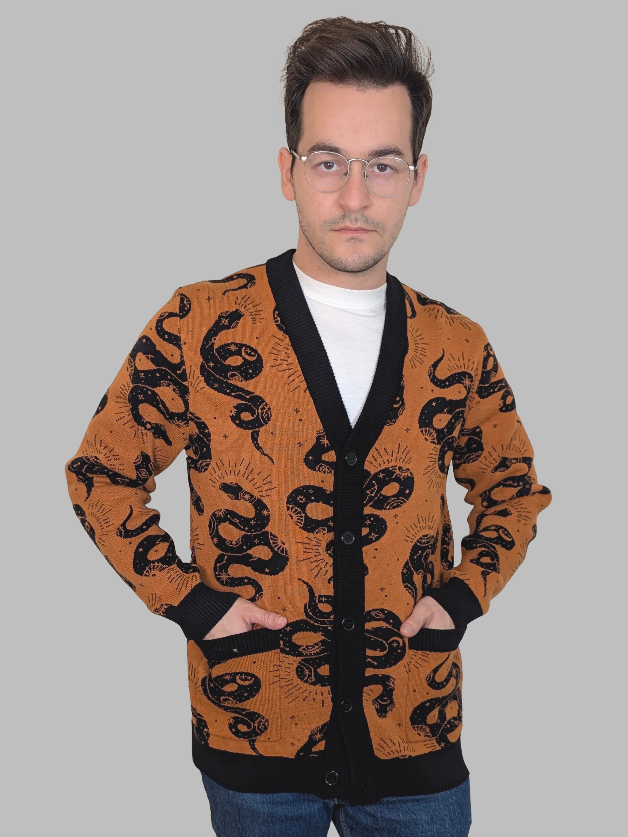 Esoteric Snake Cardigan - Sleepy Peach