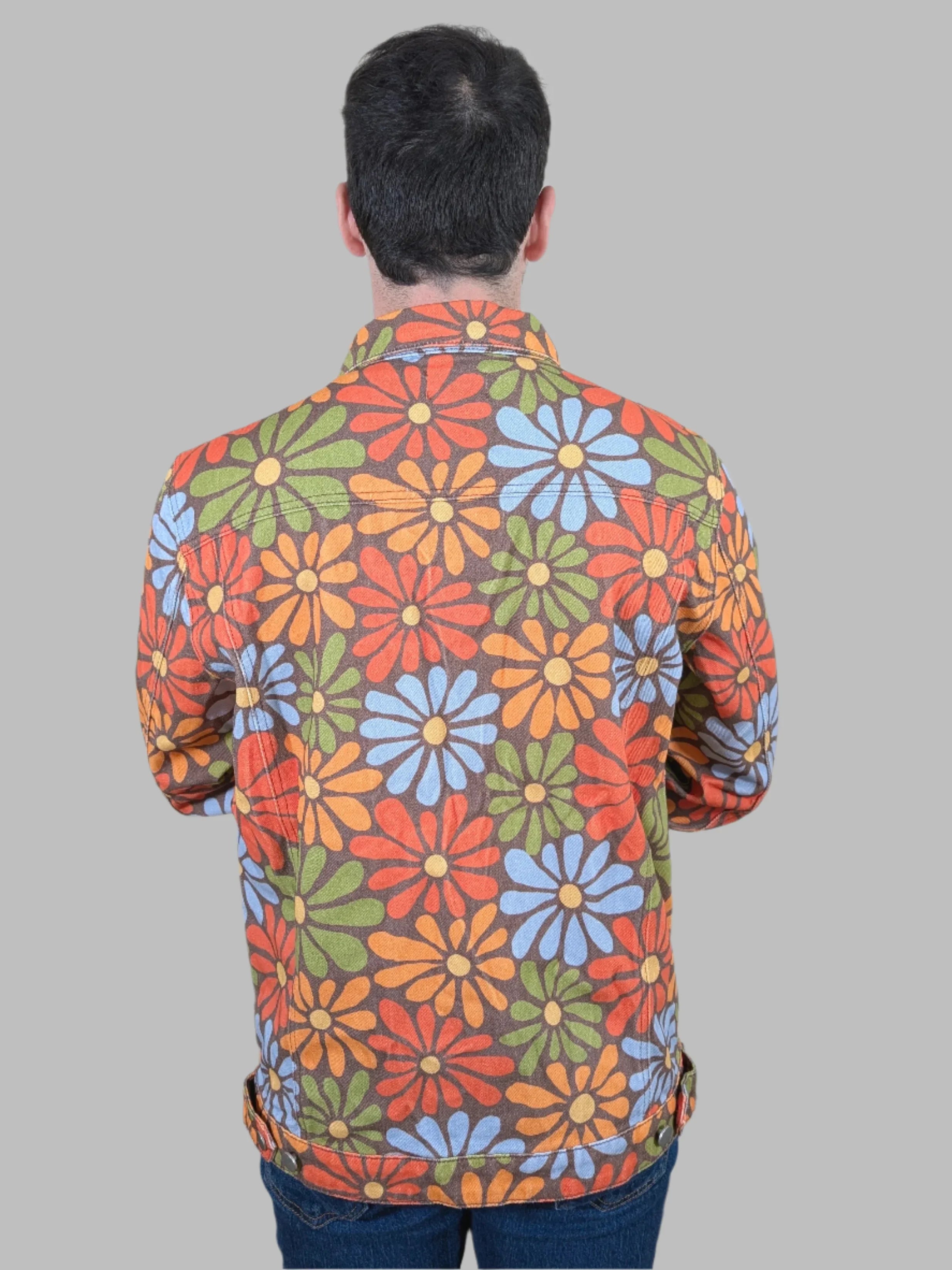 Flower Power Denim Jacket - Sleepy Peach