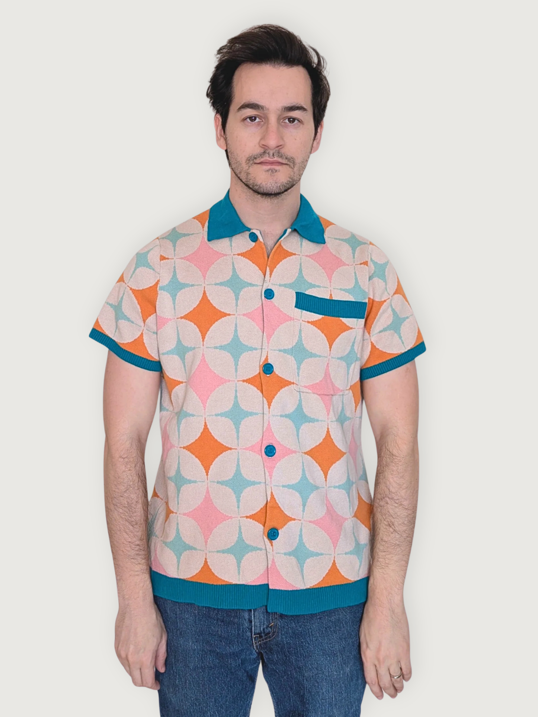 Great Atomic Tomorrow Button Up - Sleepy Peach 108