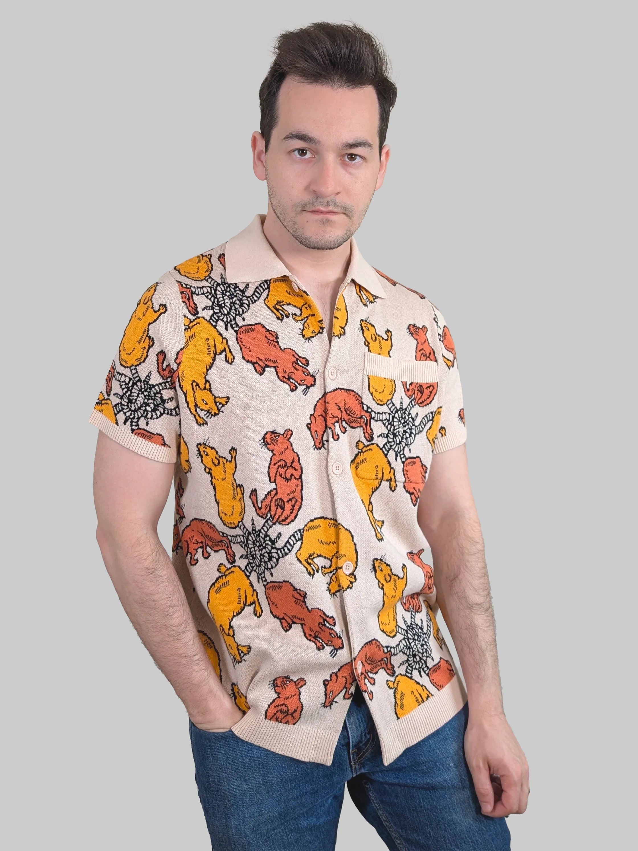 Hot Rat King Summer Button Up - Sleepy Peach