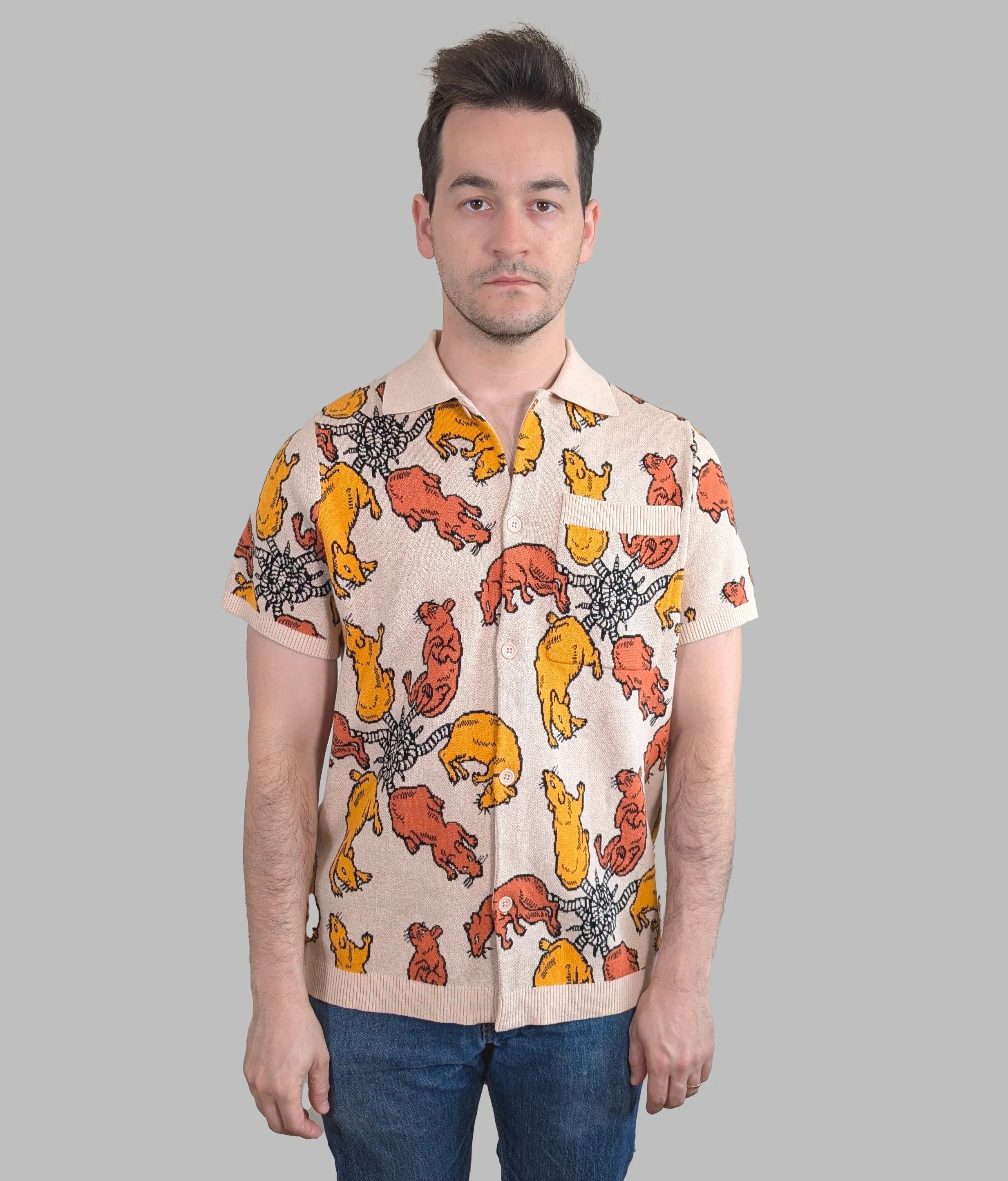 Hot Rat King Summer Button Up - Sleepy Peach