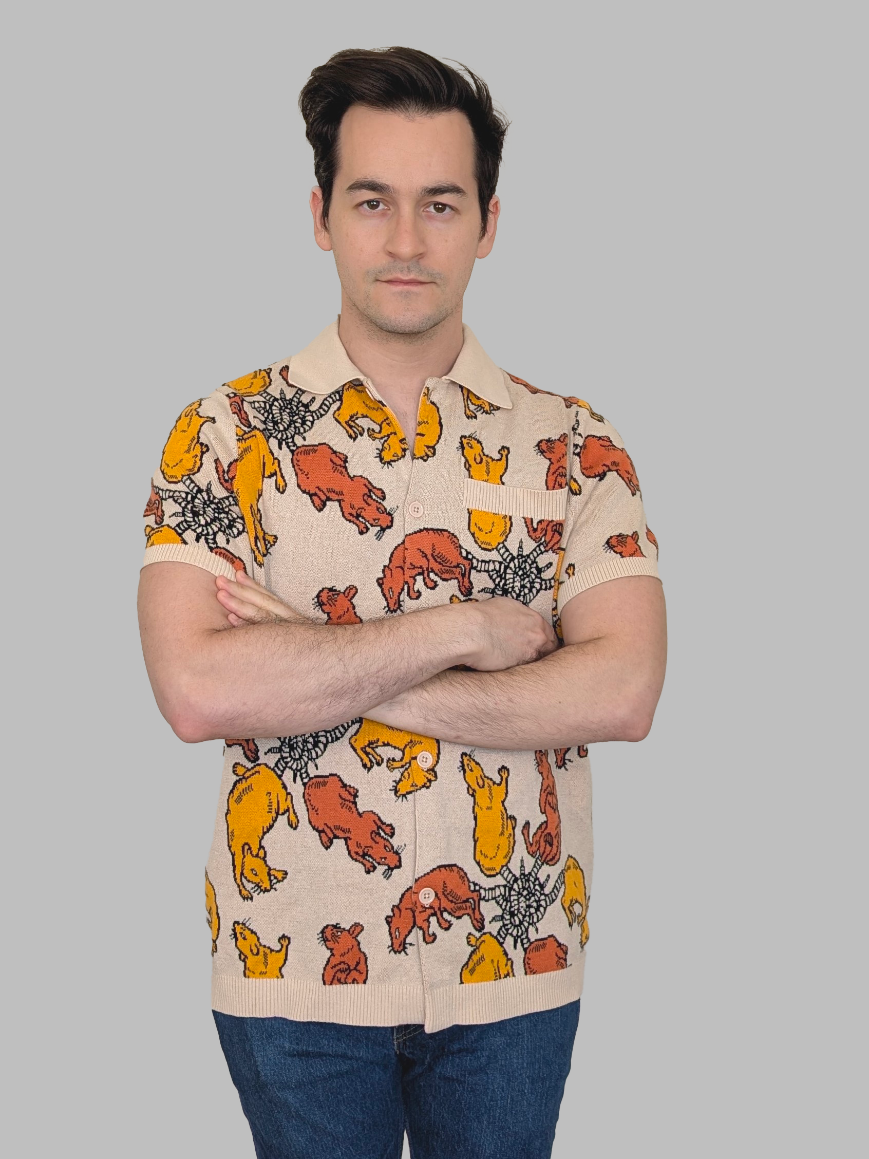 Hot Rat King Summer Button Up - Sleepy Peach