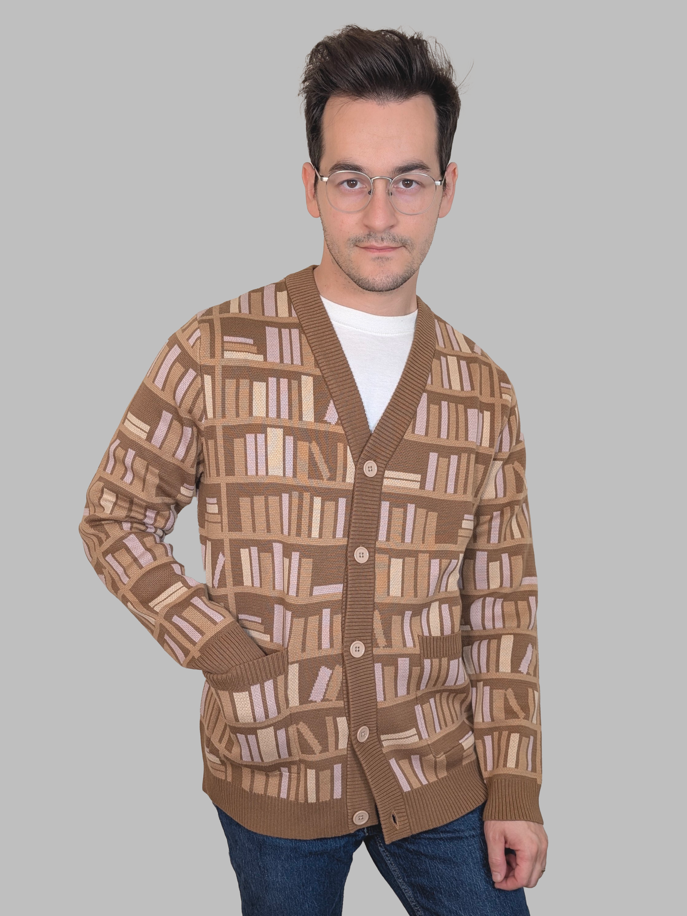 Librarian Cardigan - Sleepy Peach