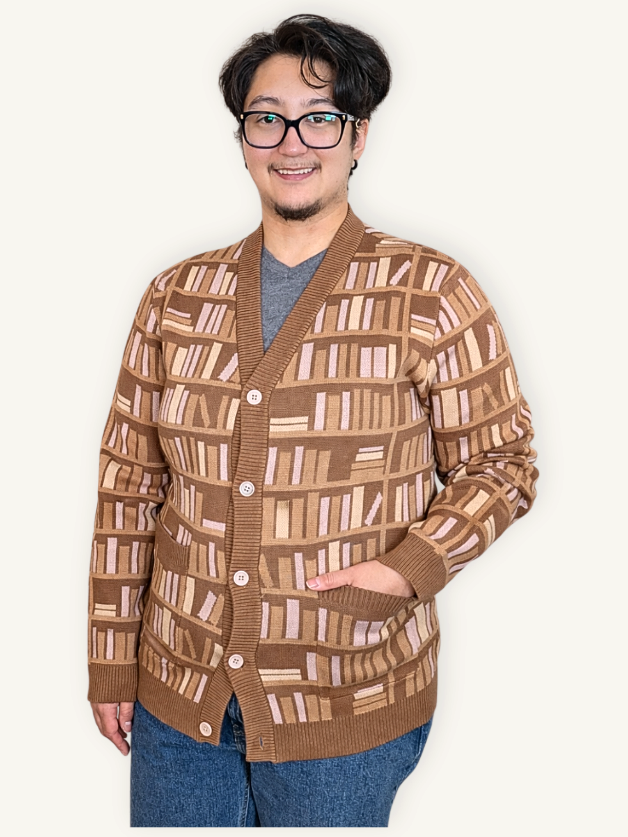 Sleepy Peach - Librarian Cardigan