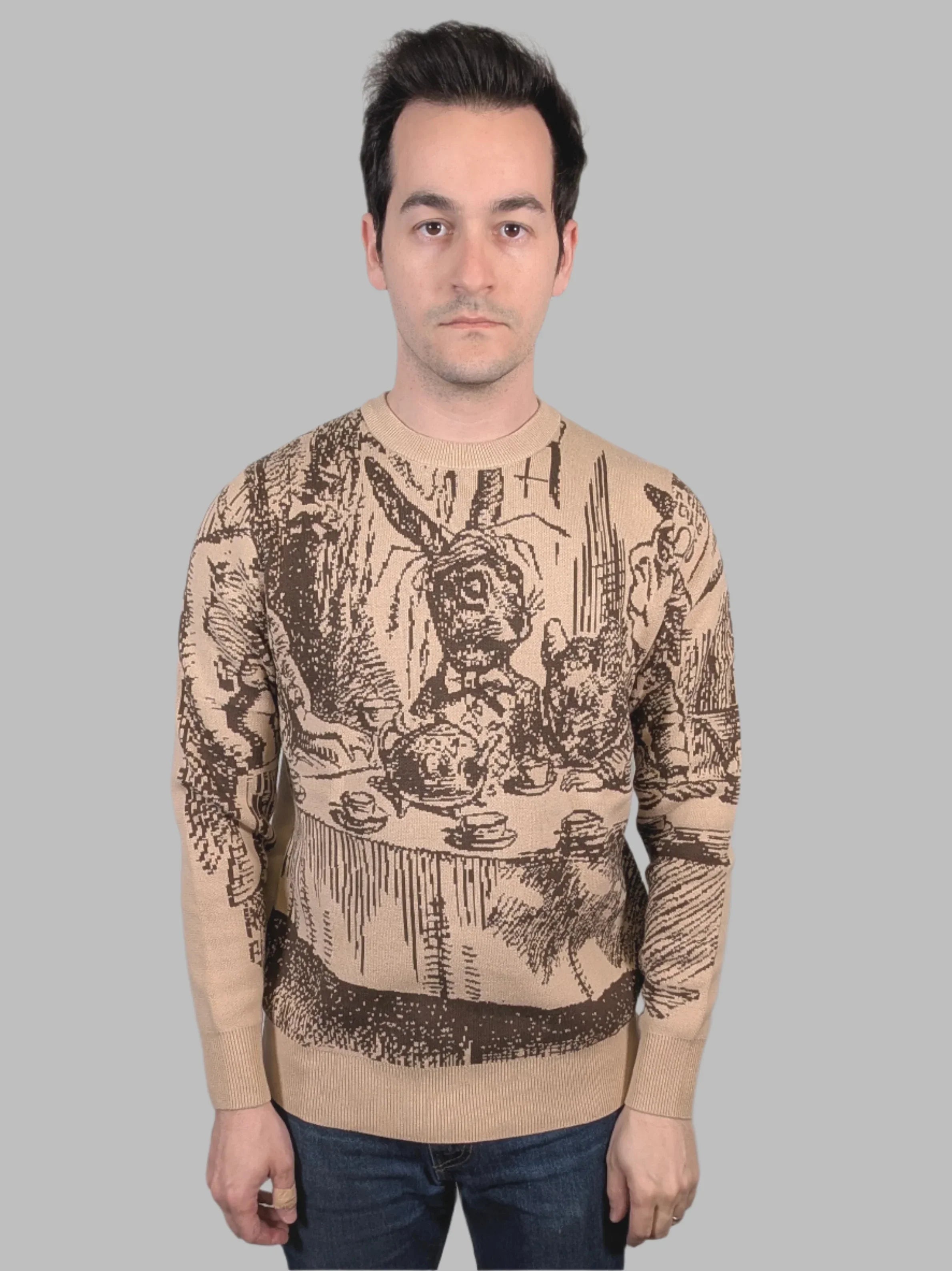 Mad Tea Party Sweater - Sleepy Peach