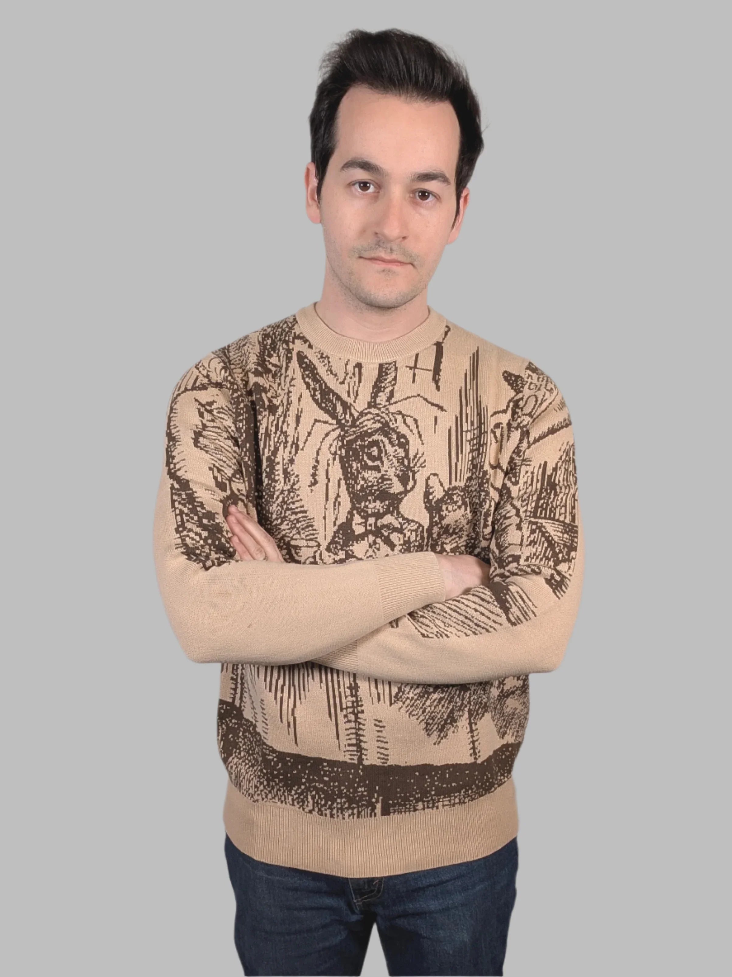Mad Tea Party Sweater - Sleepy Peach