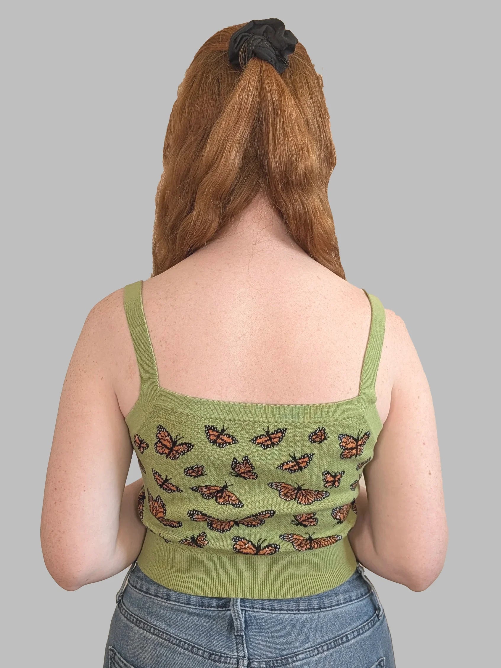 Monarch Butterfly Crop Top - Sleepy Peach