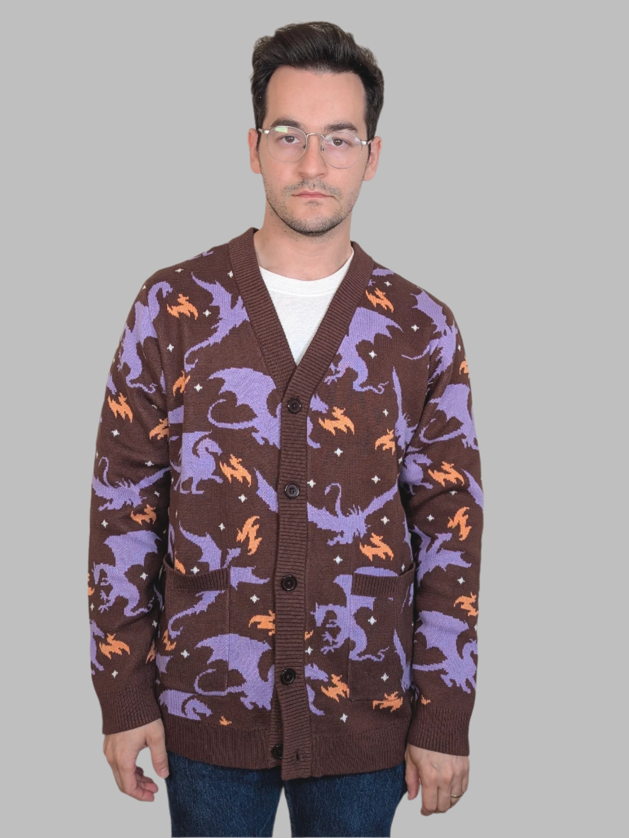Night Scorcher Dragon Cardigan - Sleepy Peach