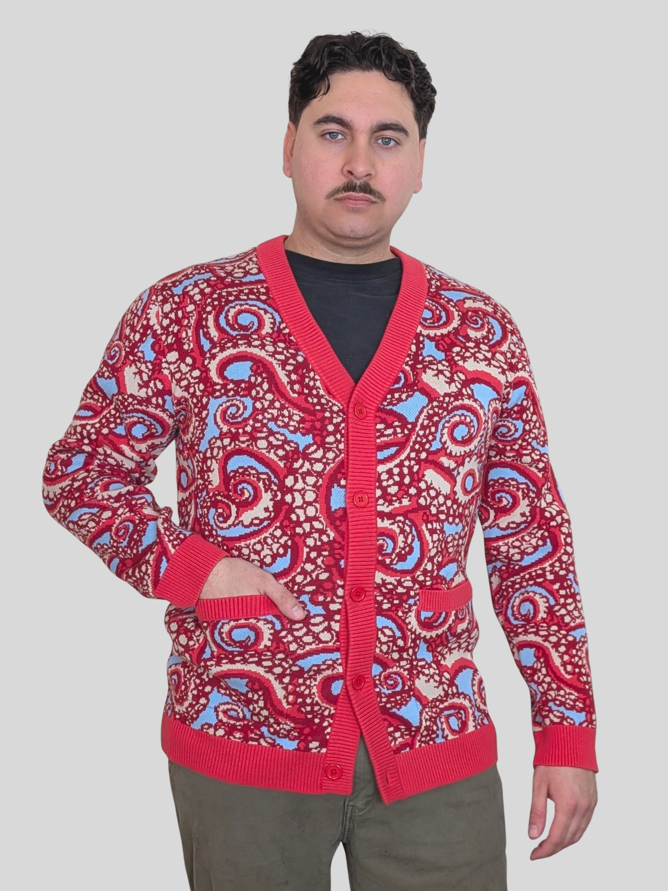 Paisley Octopus Cardigan - Sleepy Peach