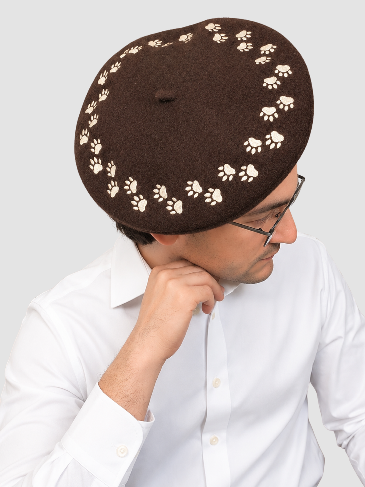 Paw Print Beret - Sleepy Peach