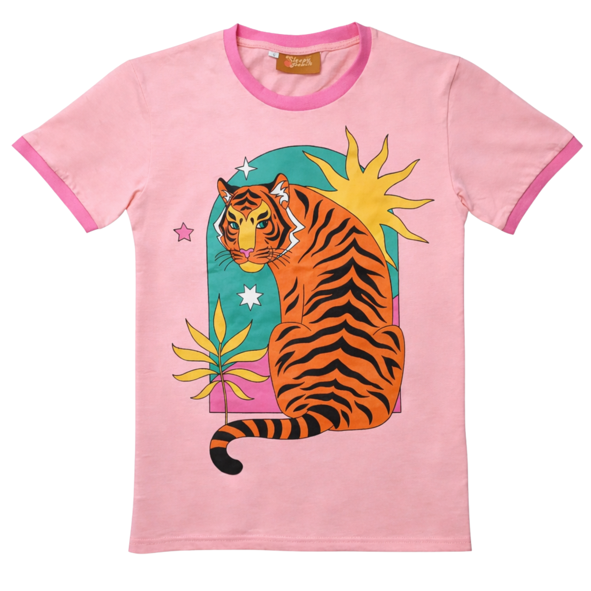 Pensive Tiger Shirt - Sleepy Peach