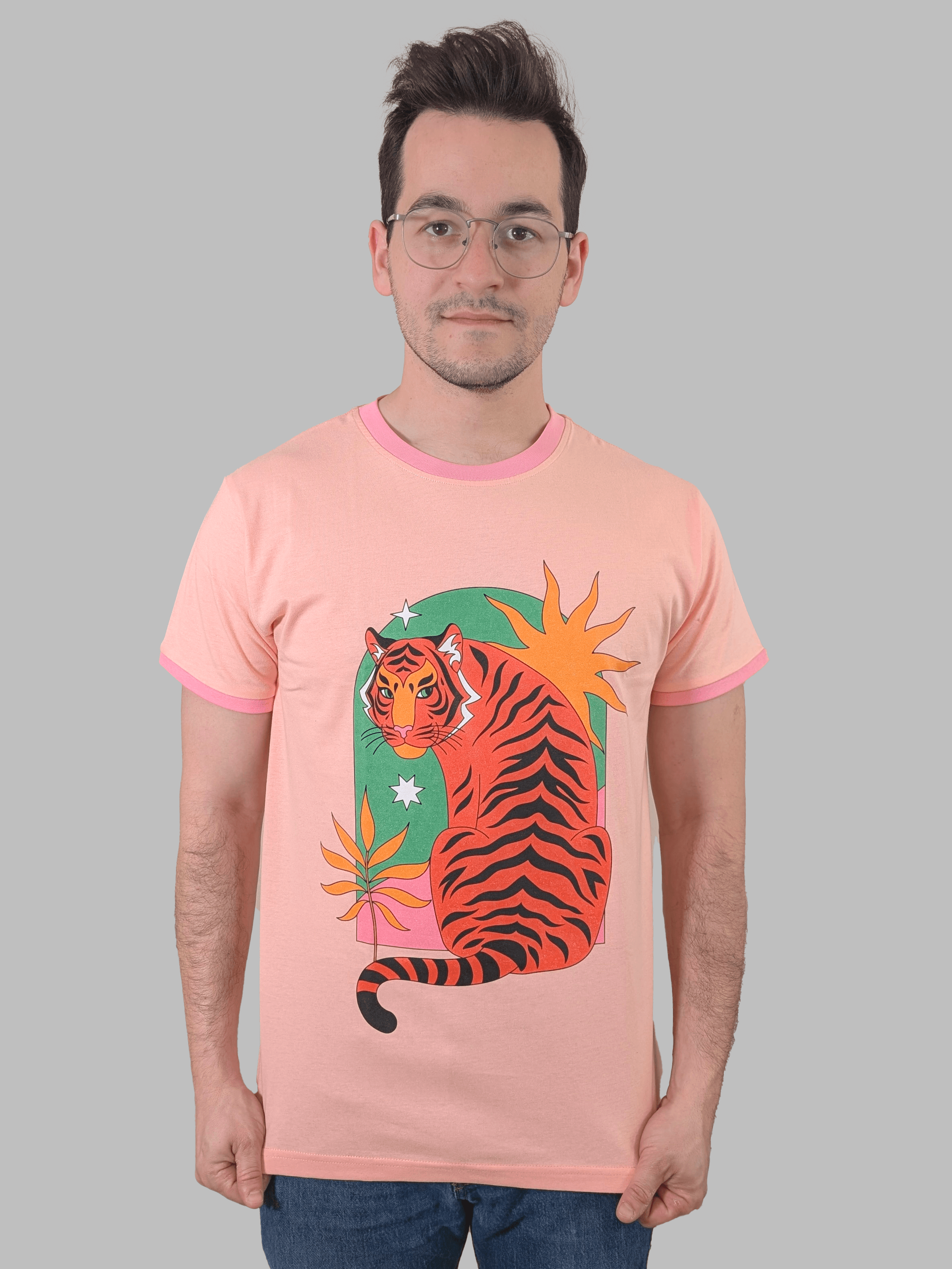 Pensive Tiger Shirt - Sleepy Peach