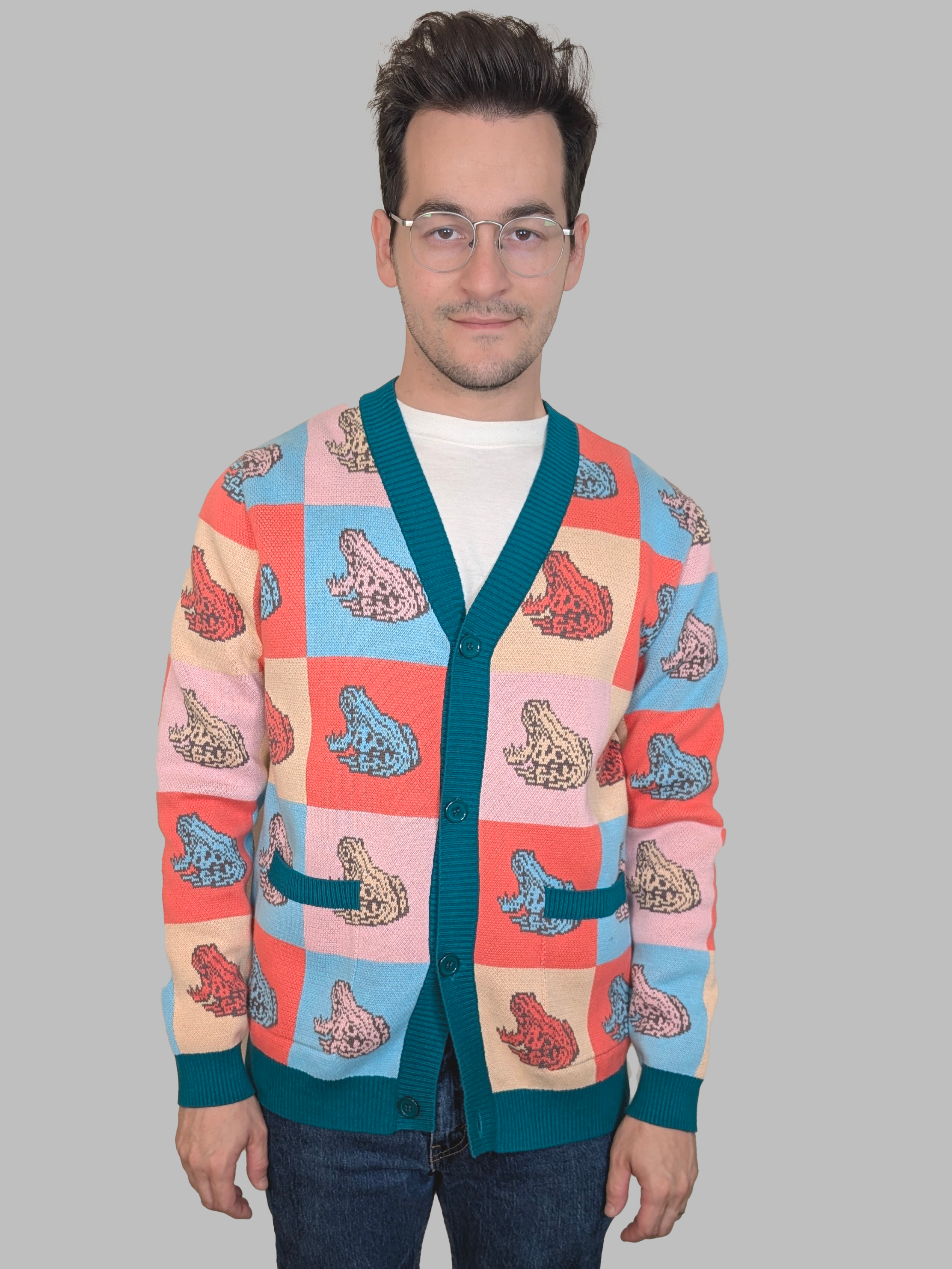 Royal Frog Cardigan - Sleepy Peach