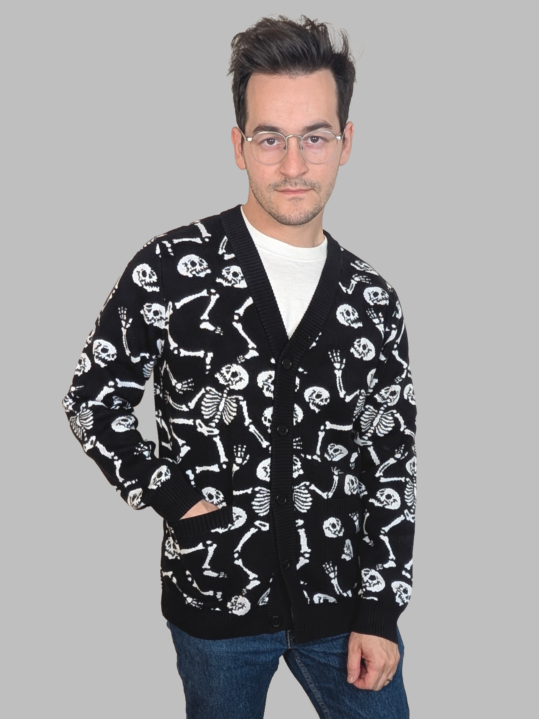 Skeleton Dance Cardigan - Sleepy Peach