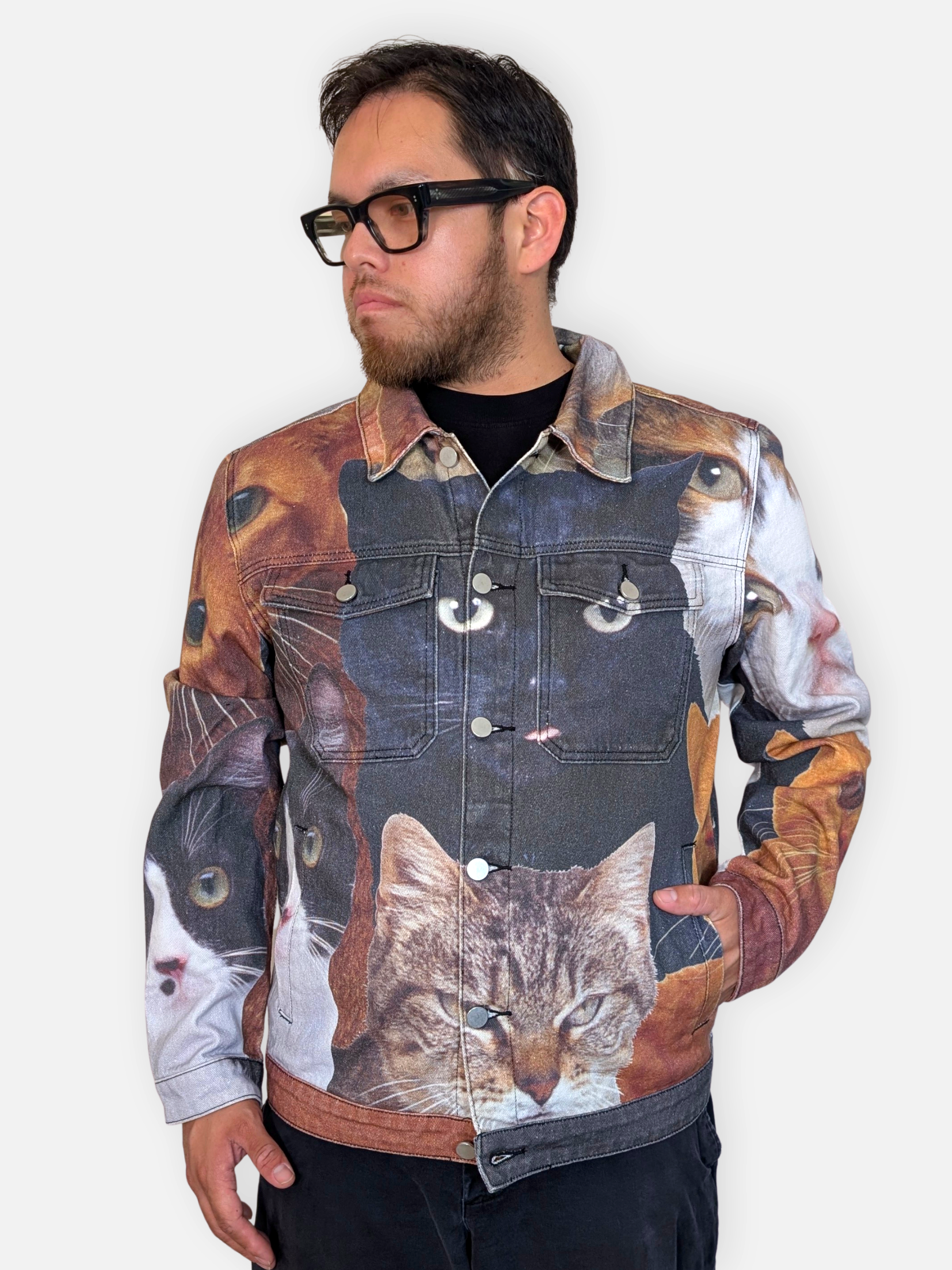 Sleepy Peach - Cat Wrangler Denim Jacket
