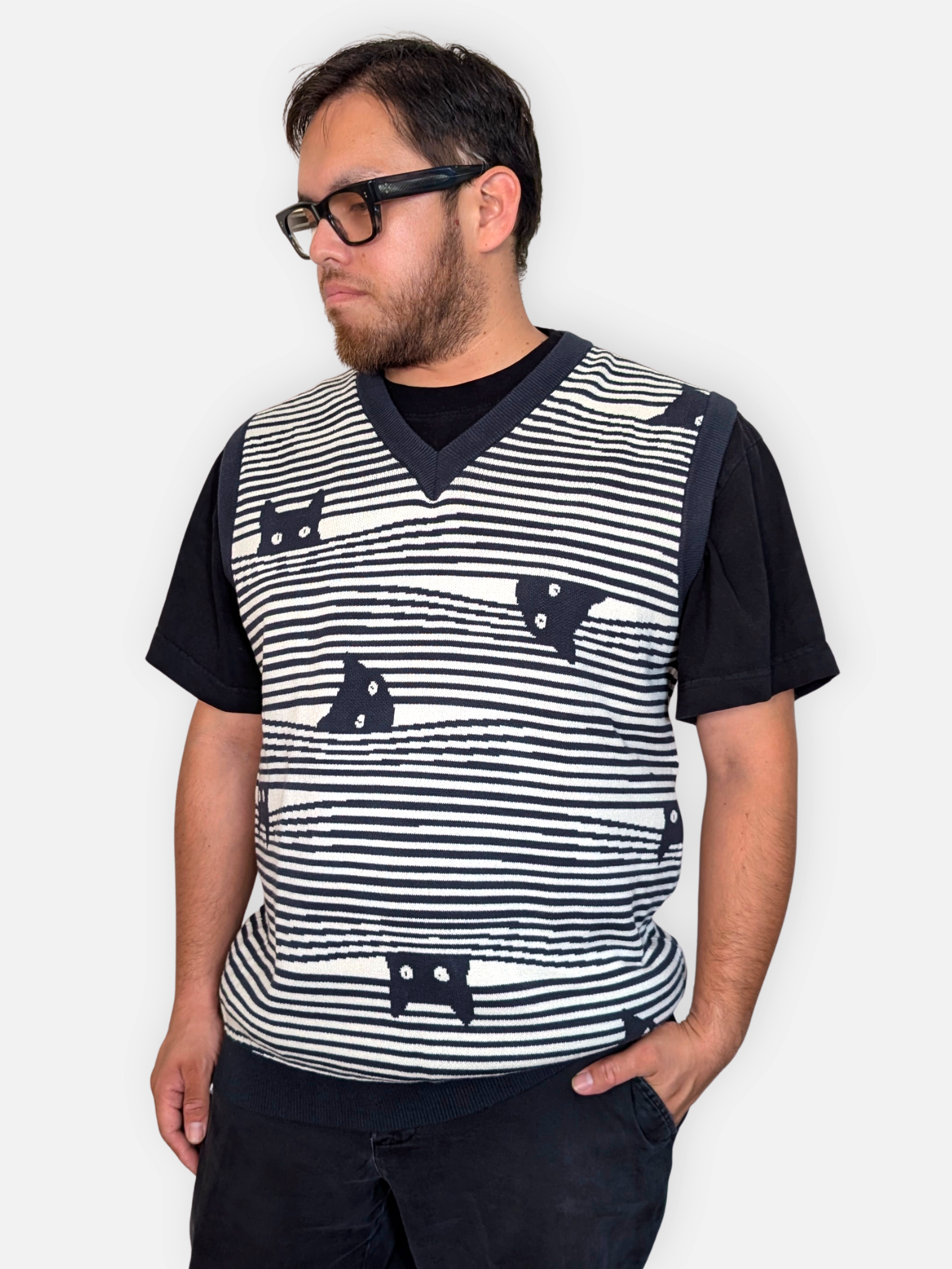 Striped Catastrophe Vest - Sleepy Peach