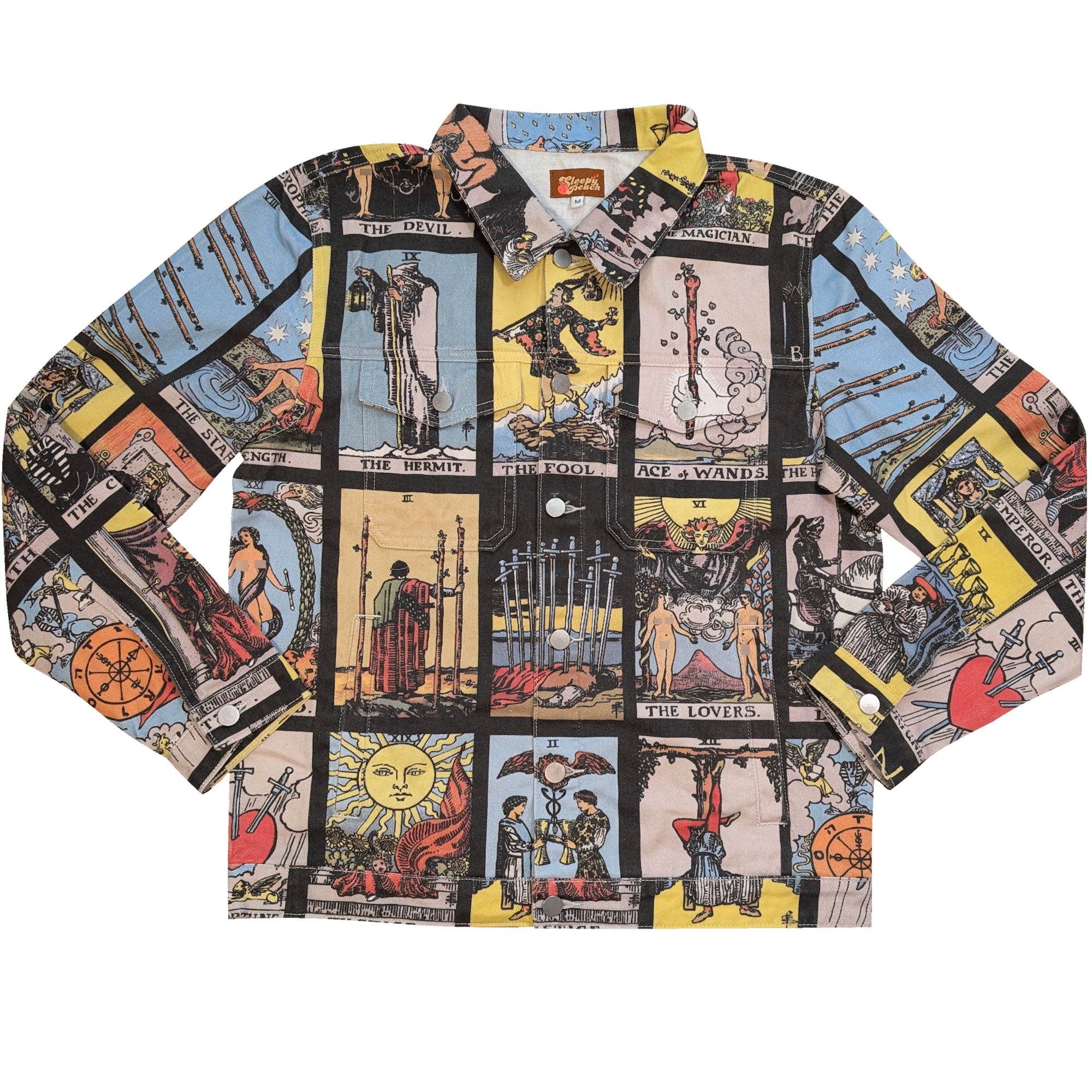 Tarot Card Denim Jacket - Sleepy Peach