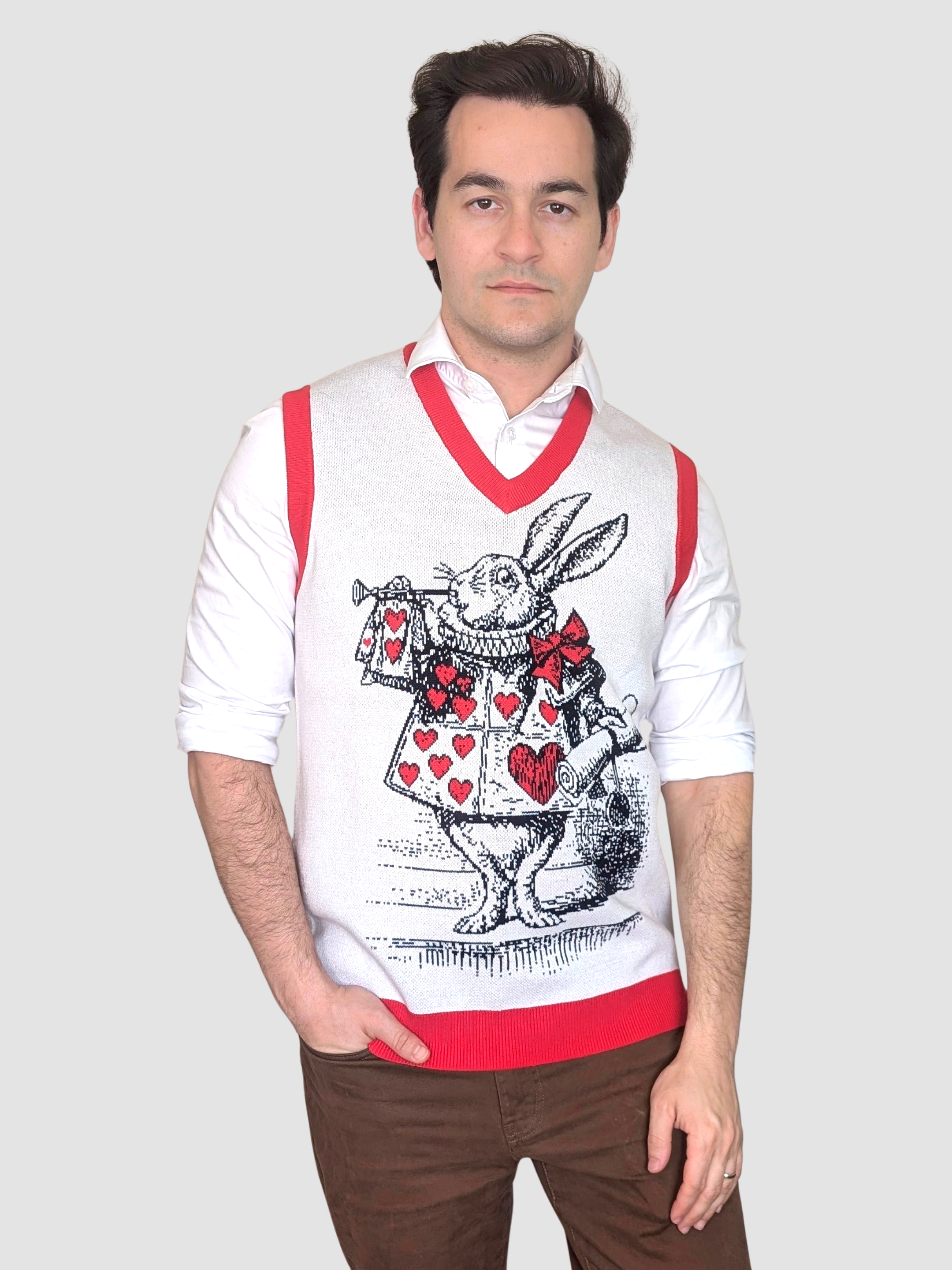 Sleepy Peach - White Rabbit Vest