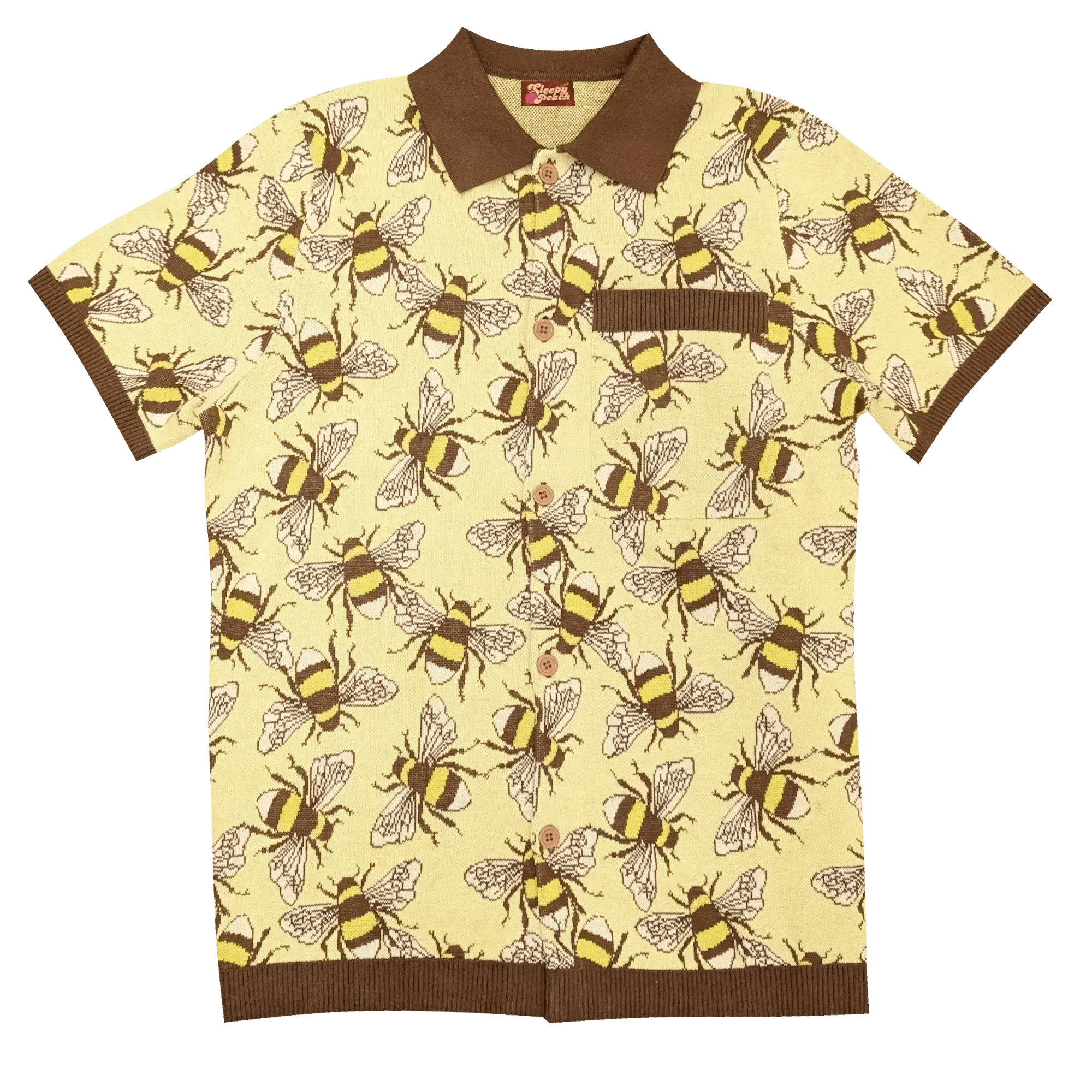 Bumblebee Button Up - Sleepy Peach