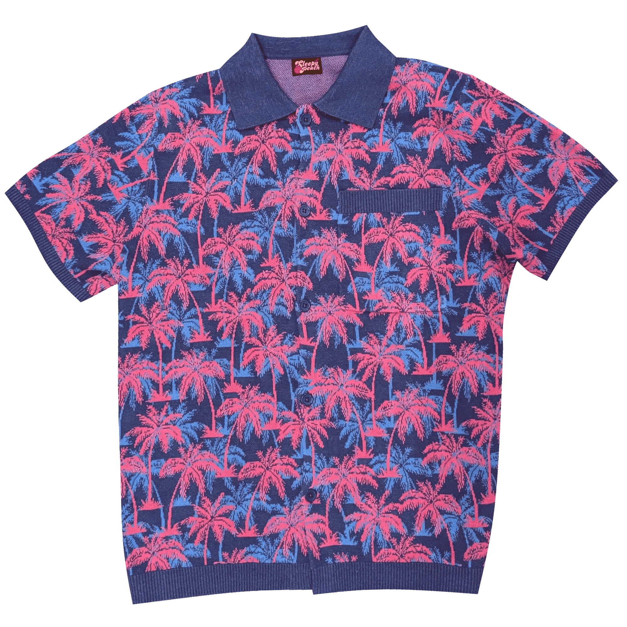 Vaporwave Sunset Button Up - Sleepy Peach