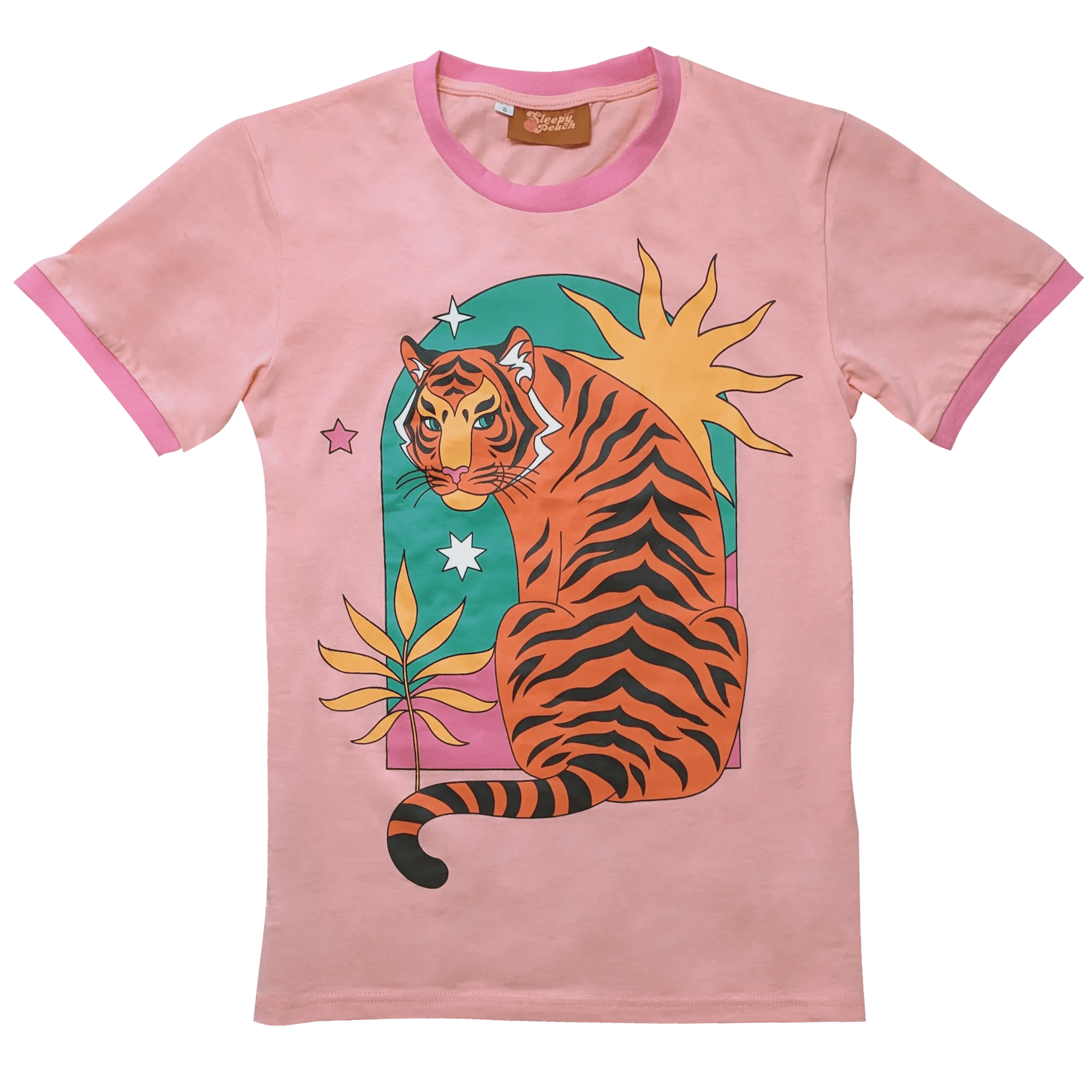Pensive Tiger Shirt - Sleepy Peach