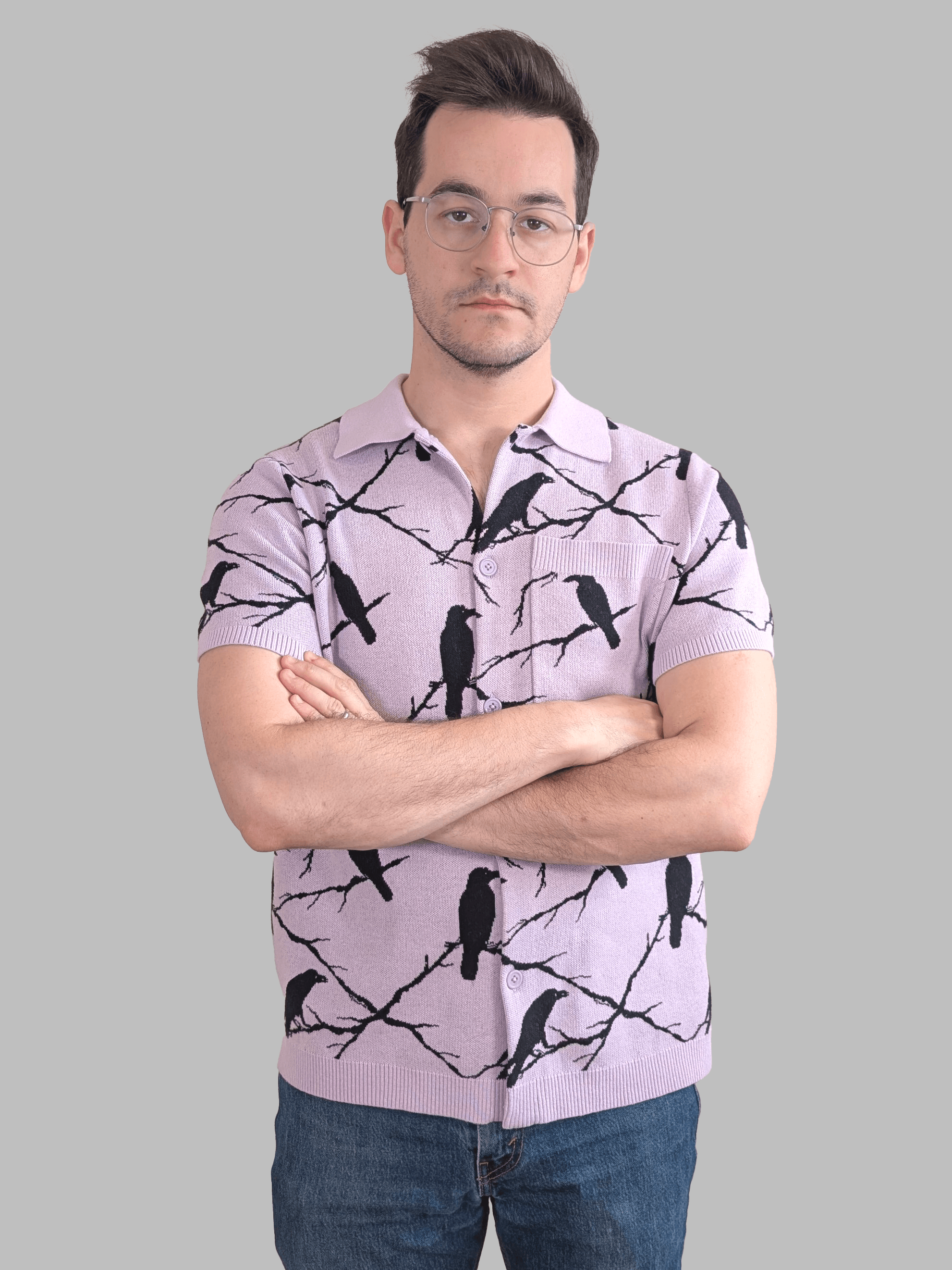 Big Crow Button Up - Sleepy Peach