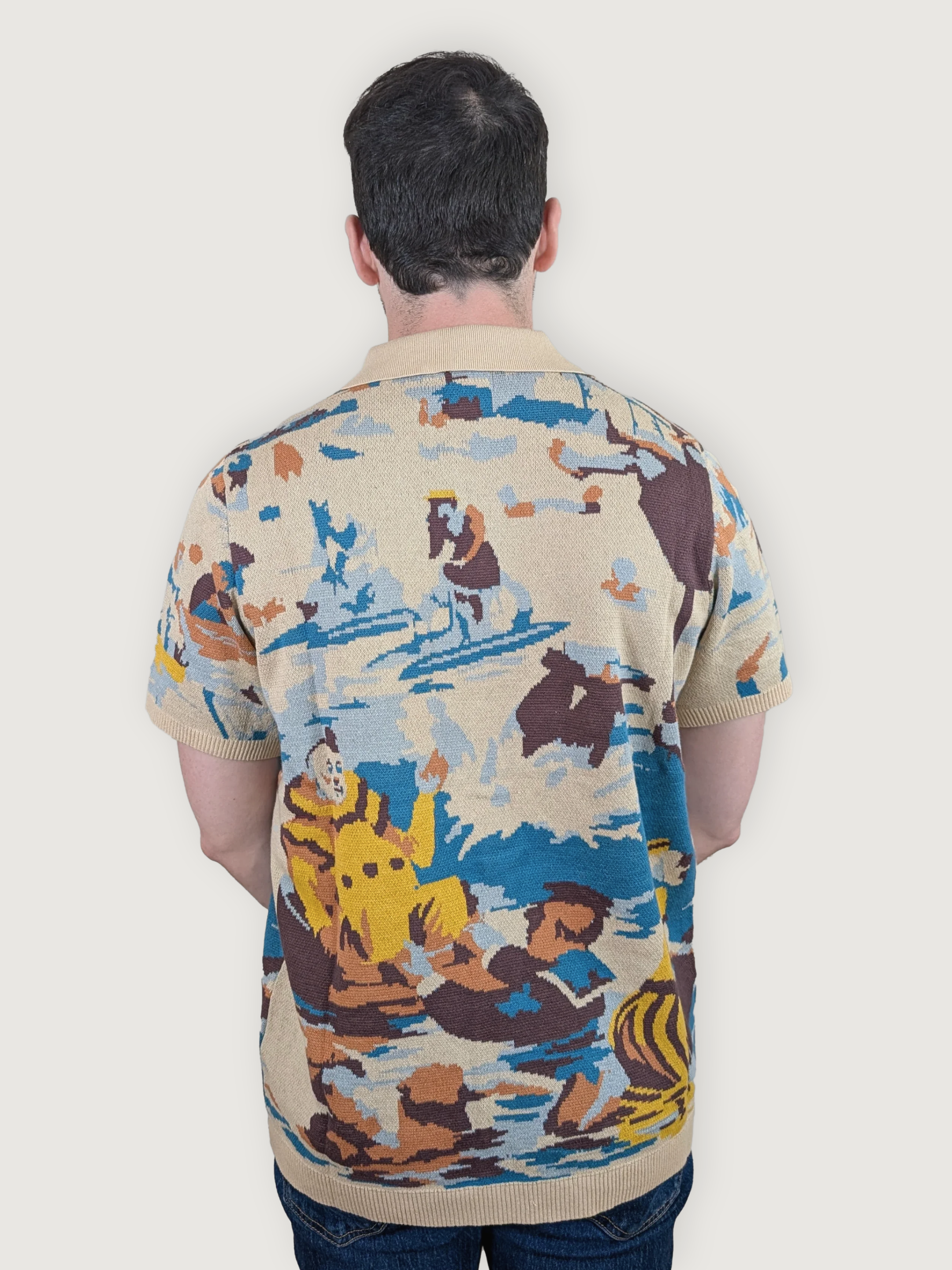 Bathing Clown Button Up - Sleepy Peach 49481