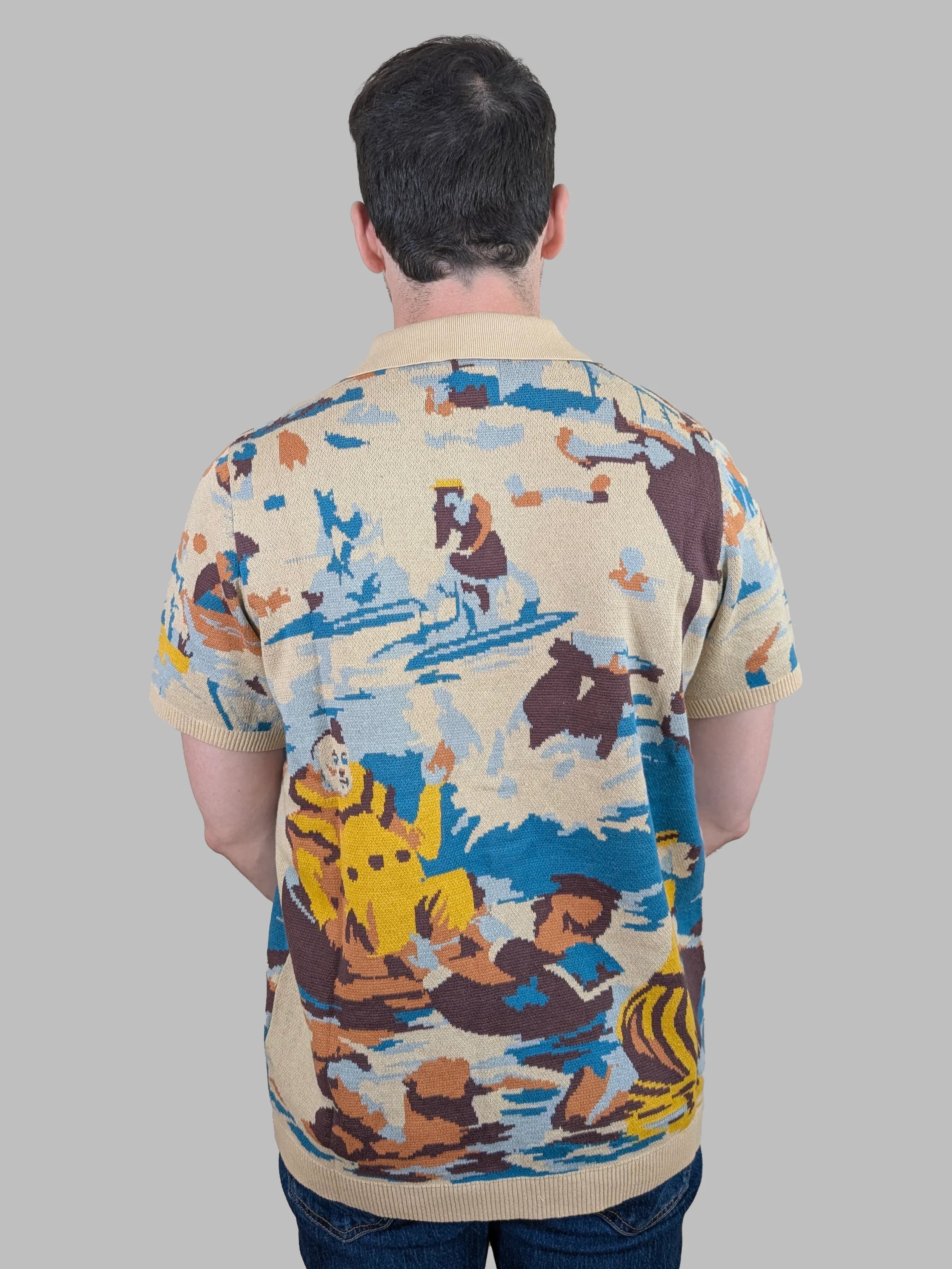 Bathing Clown Button Up - Sleepy Peach
