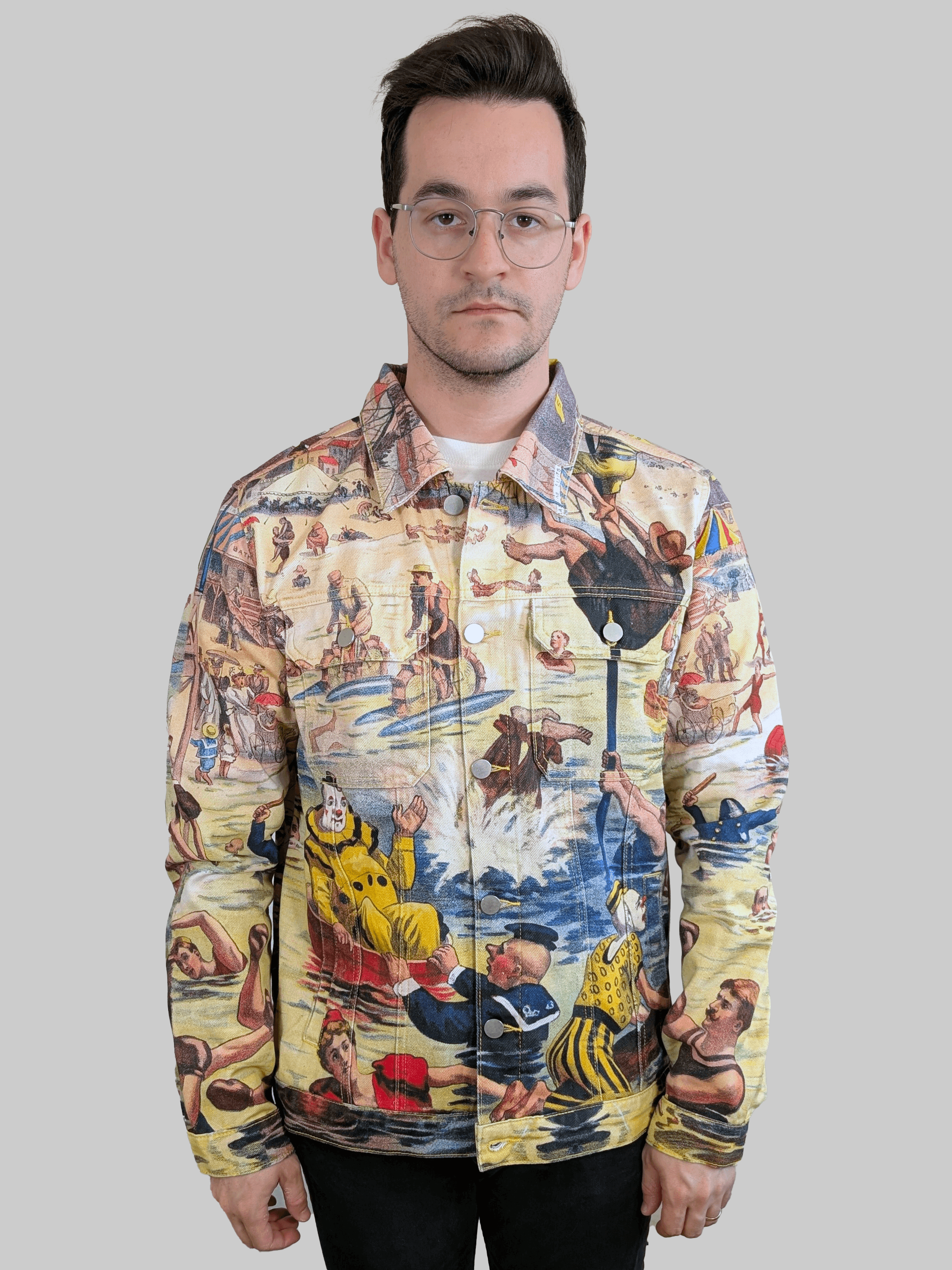 Bathing Clown Denim Jacket - Sleepy Peach