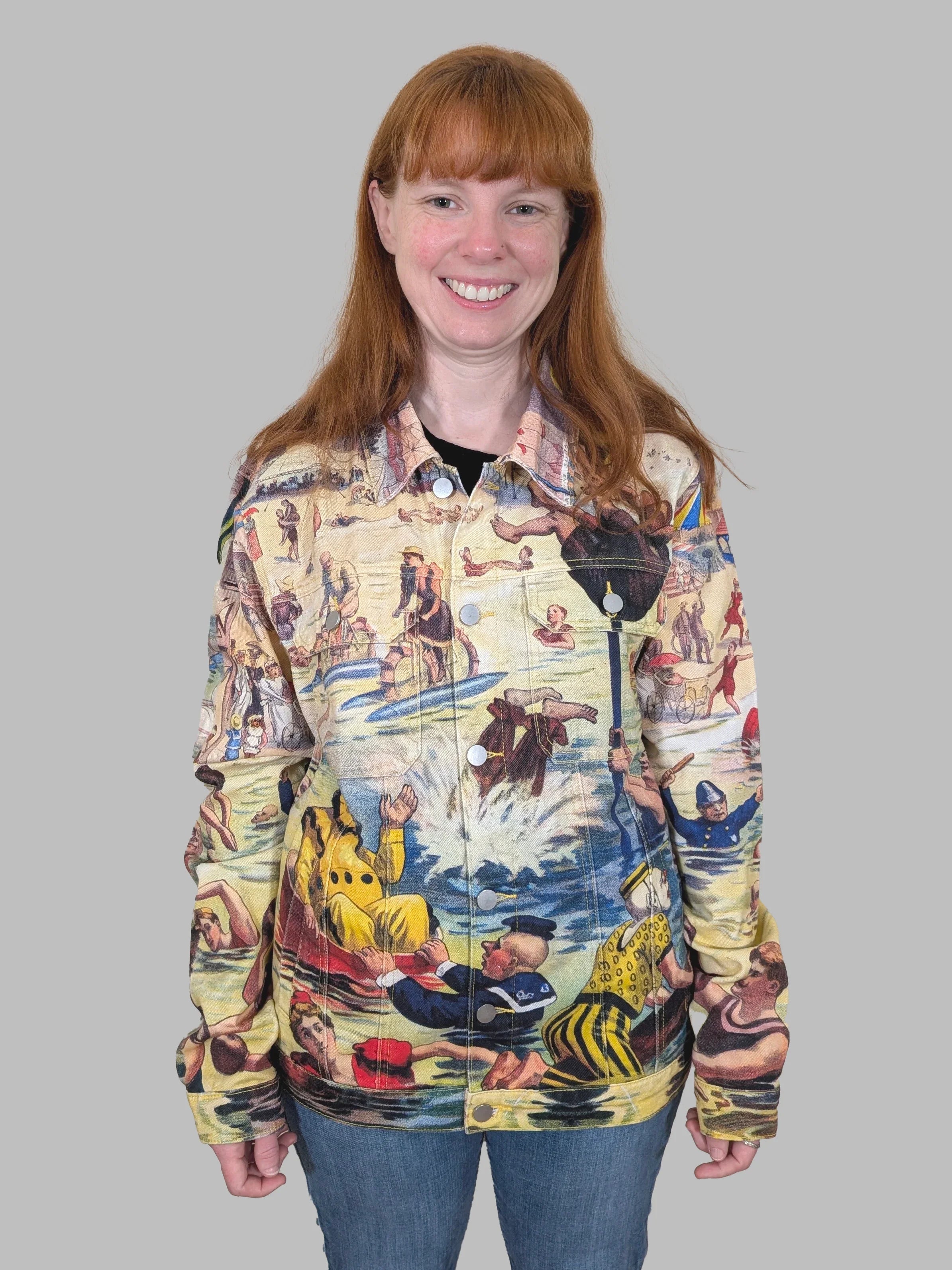 Bathing Clown Denim Jacket - Sleepy Peach