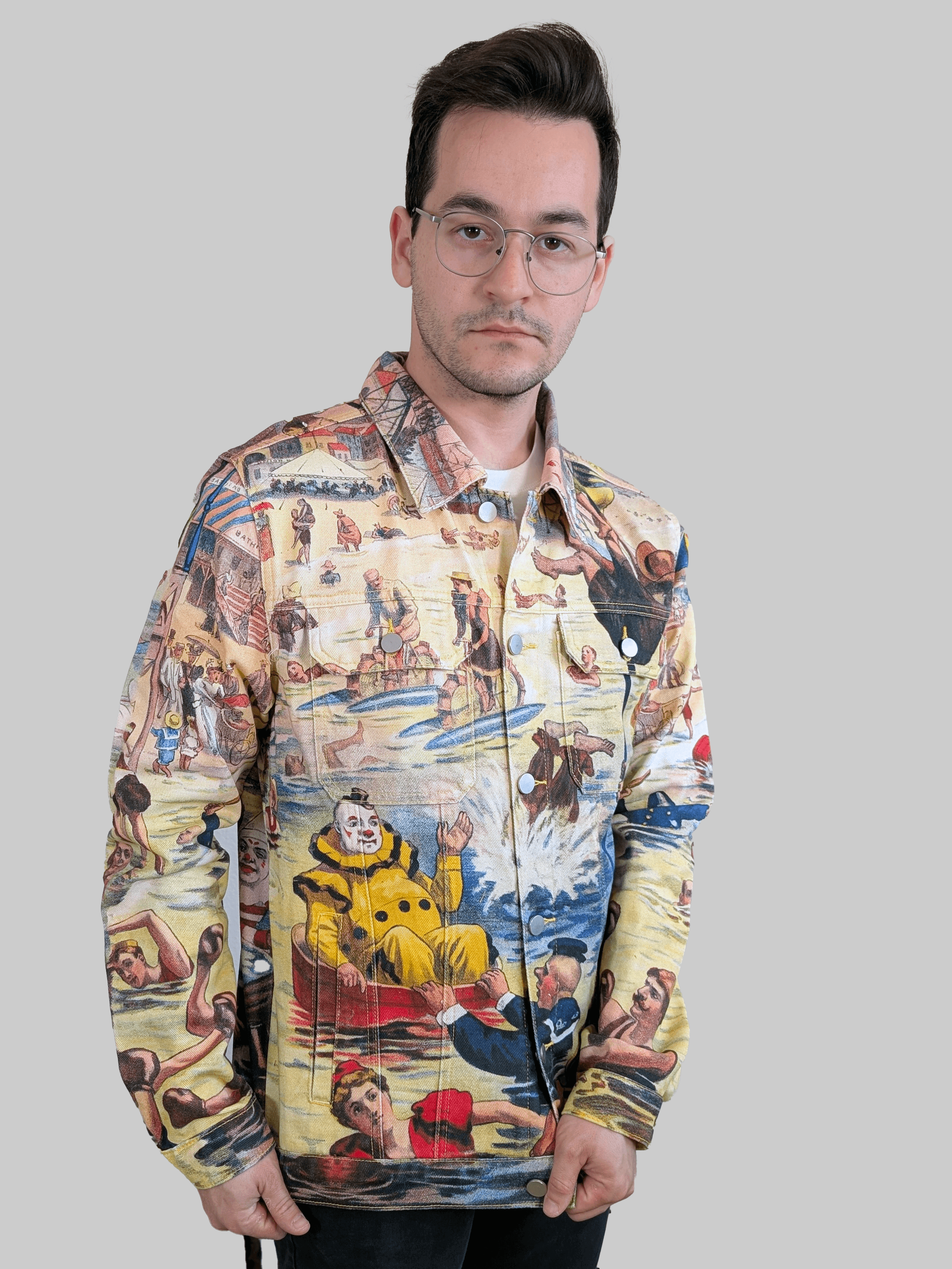 Bathing Clown Denim Jacket - Sleepy Peach